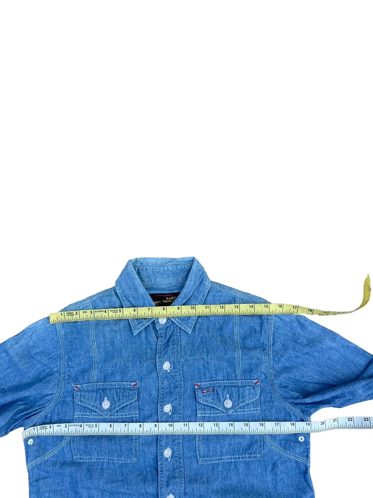 *A VONTADE A Vontade X Toki Shirazu Blue Chambray Work Shirt Size US S / EU 44-46 / 1 - 3 Thumbnail