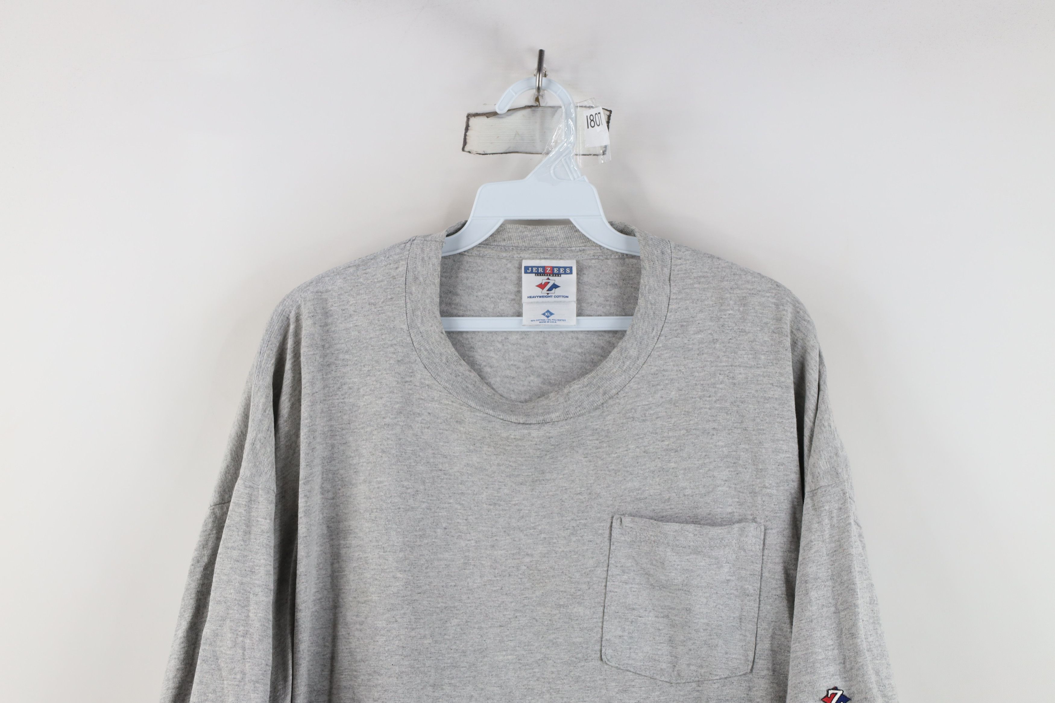 Vintage Vintage 90s Streetwear Pocket T-Shirt Heather Gray USA Size US XL / EU 56 / 4 - 2 Thumbnail