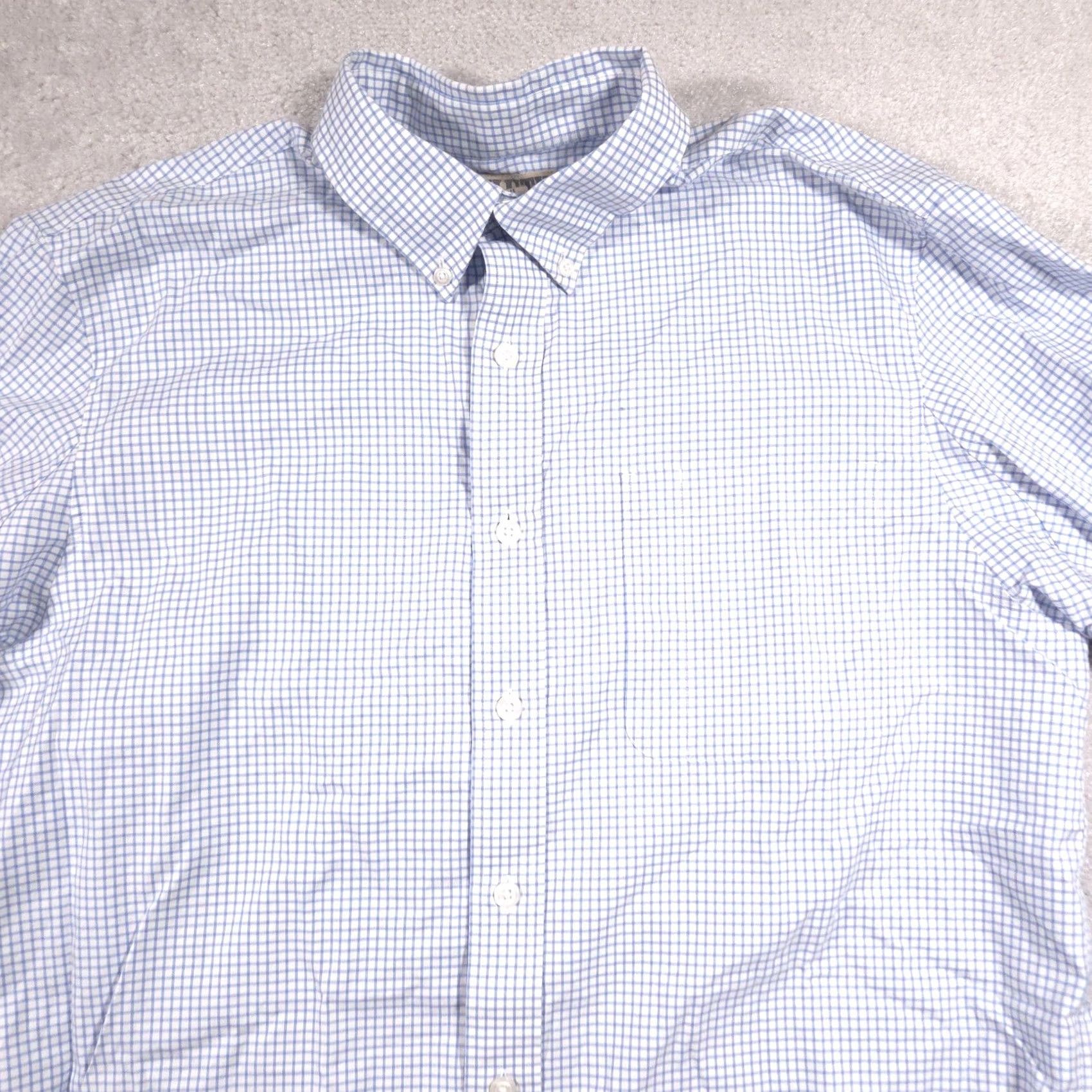 Duluth Trading Company Duluth Trading Co Shirt Mens LT Blue Check Button-Down Long Sleeve Button Up Collared 100% Cotton Big & Tall Size US L / EU 52-54 / 3 - 3 Thumbnail