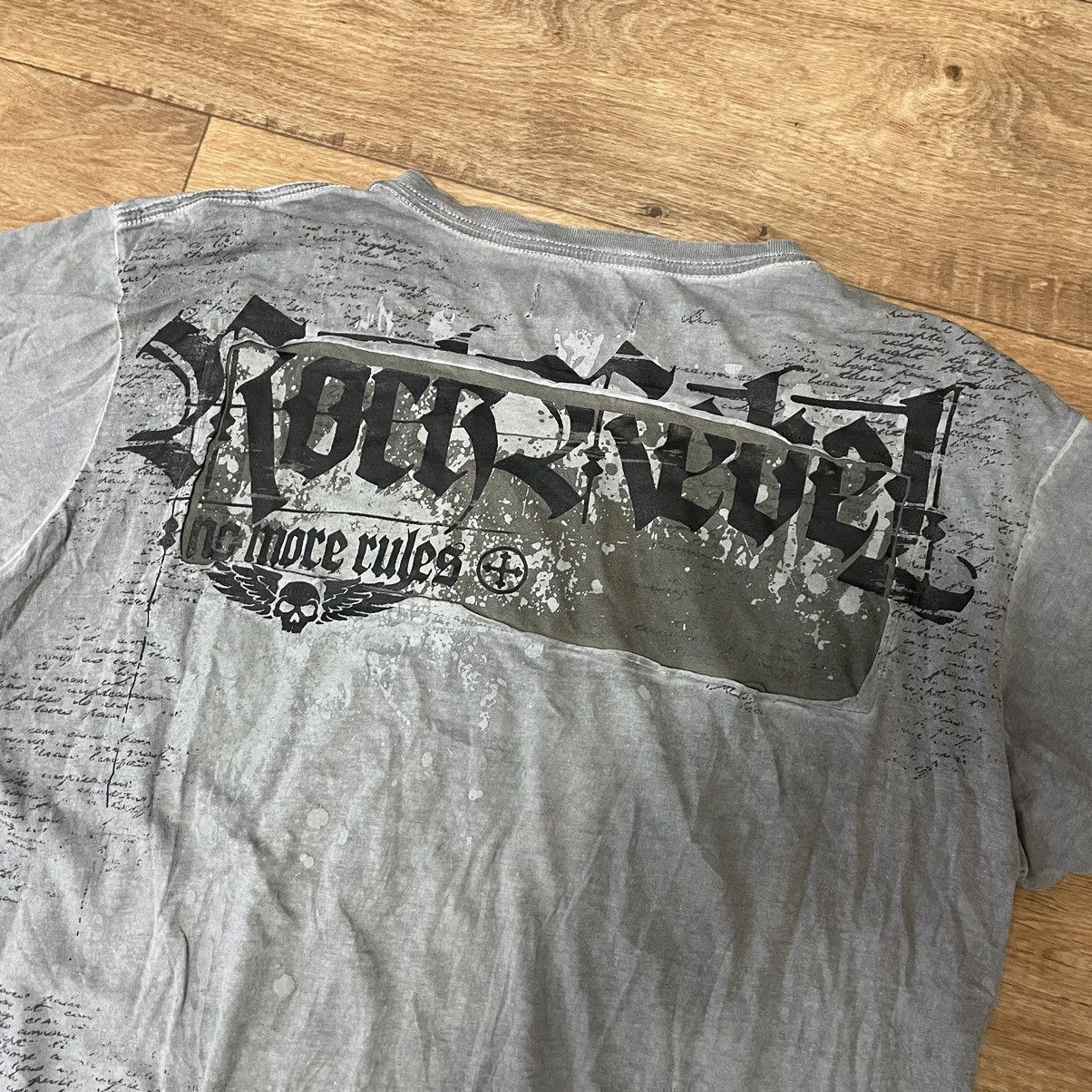 Japanese Brand Vintage Affliction Rock Rebel skull t-shirt Size US L / EU 52-54 / 3 - 4 Thumbnail