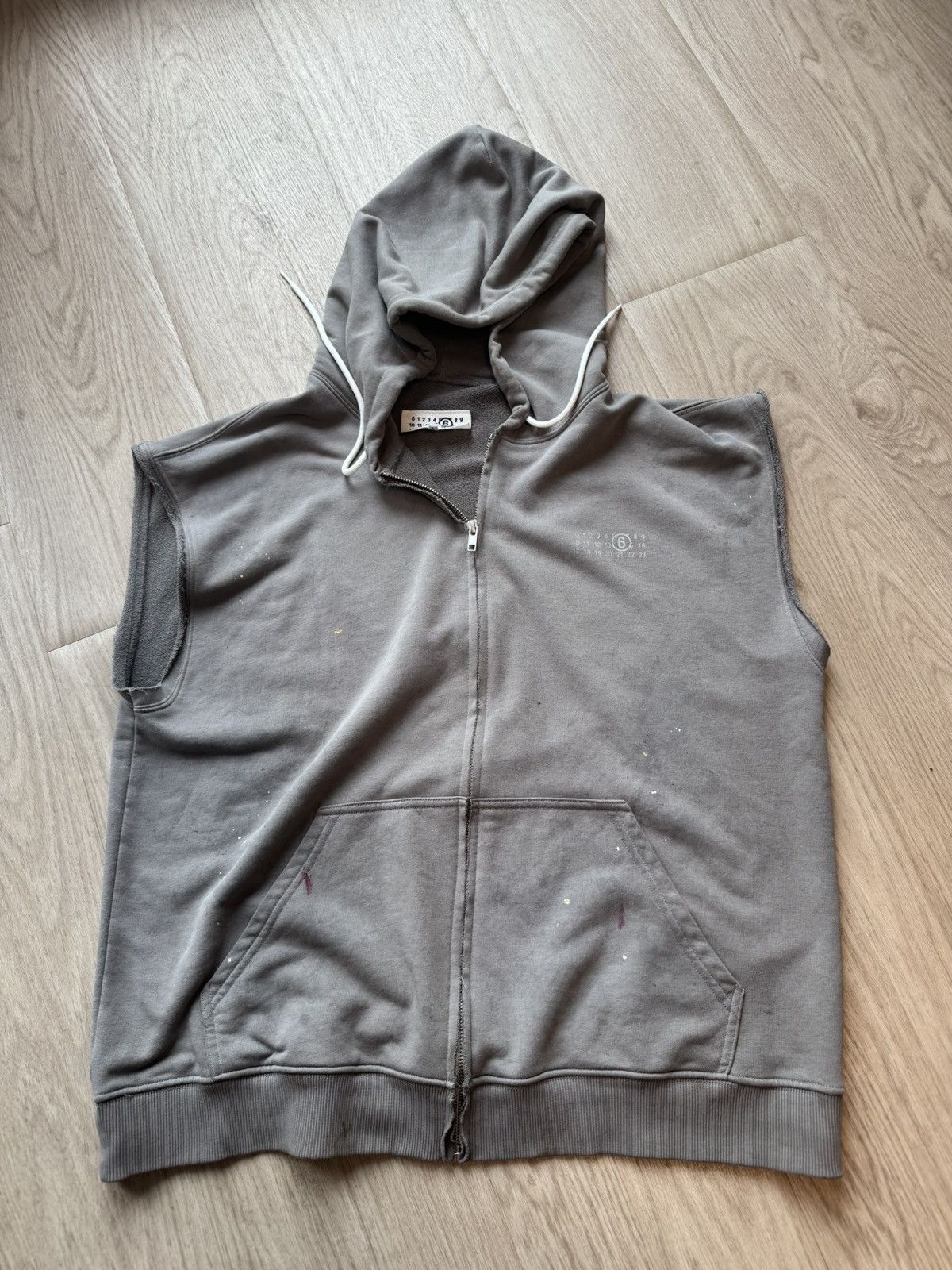 Maison Margiela Maison Margiela Paint-Splatter Sleeveless Zip Hoodie Size US L / EU 52-54 / 3 - 4 Thumbnail