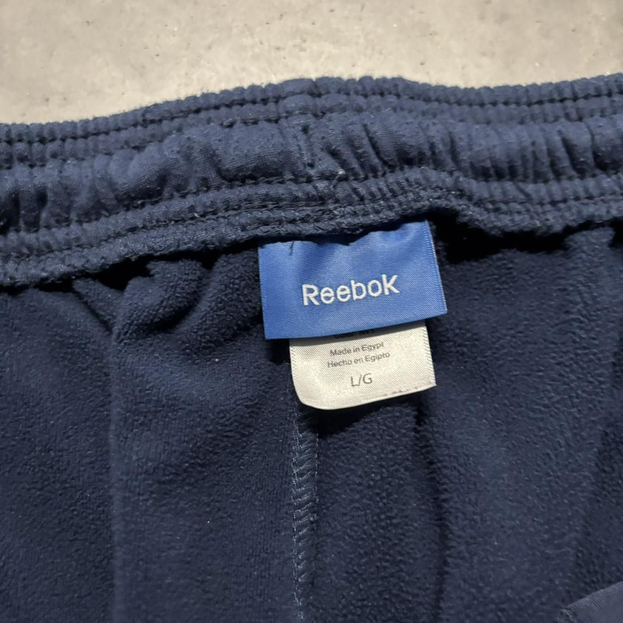 Japanese Brand × Vintage Crazy Vintage Y2K/2000s Baggy Navy Blue Striped Skater Essential Sweatpants! Size US 34 / EU 50 - 7 Thumbnail