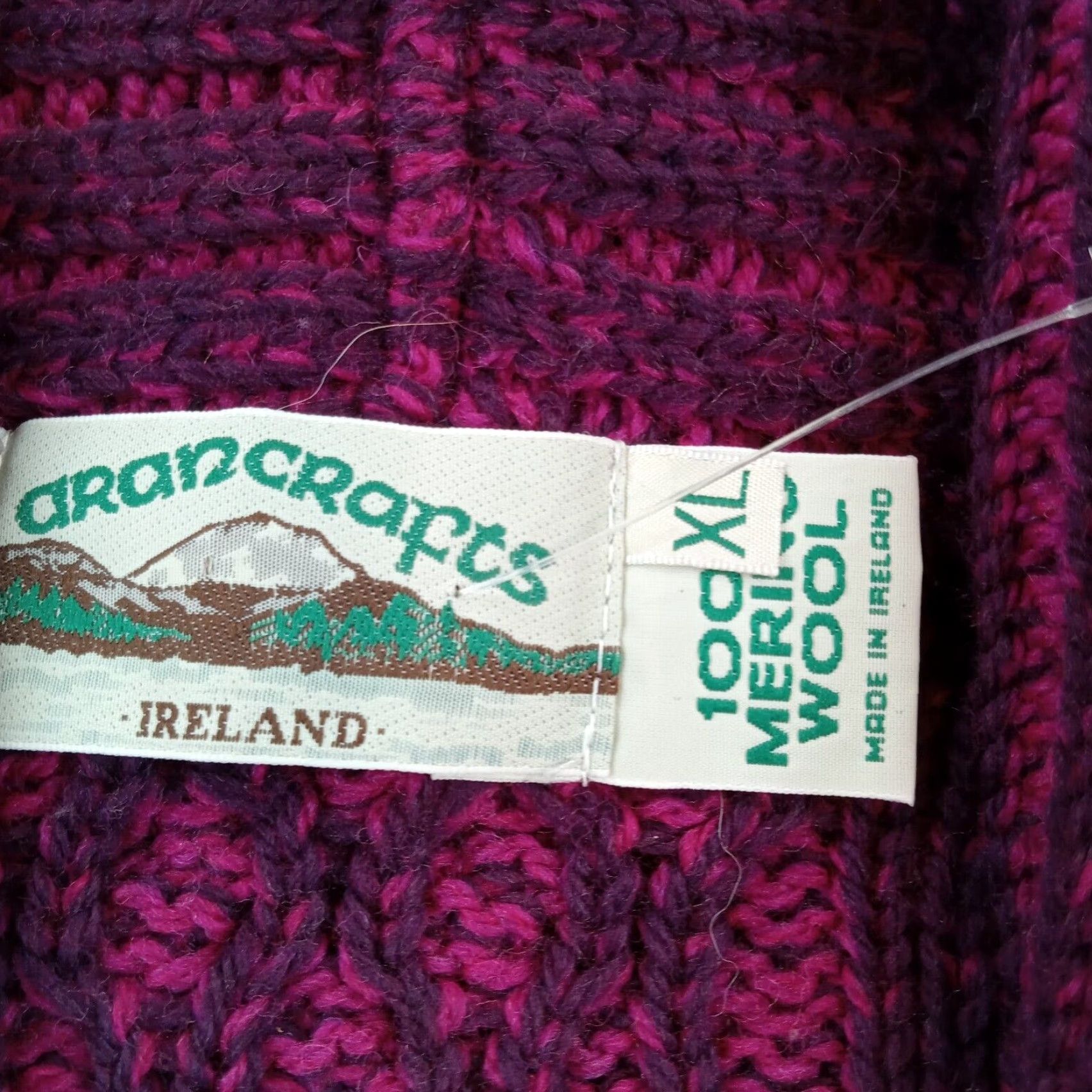 Vintage Womens Merino Wool Sweater Extra Large XL Purple Button Front Cardigan Size XL / US 12-14 / IT 48-50 - 5 Thumbnail