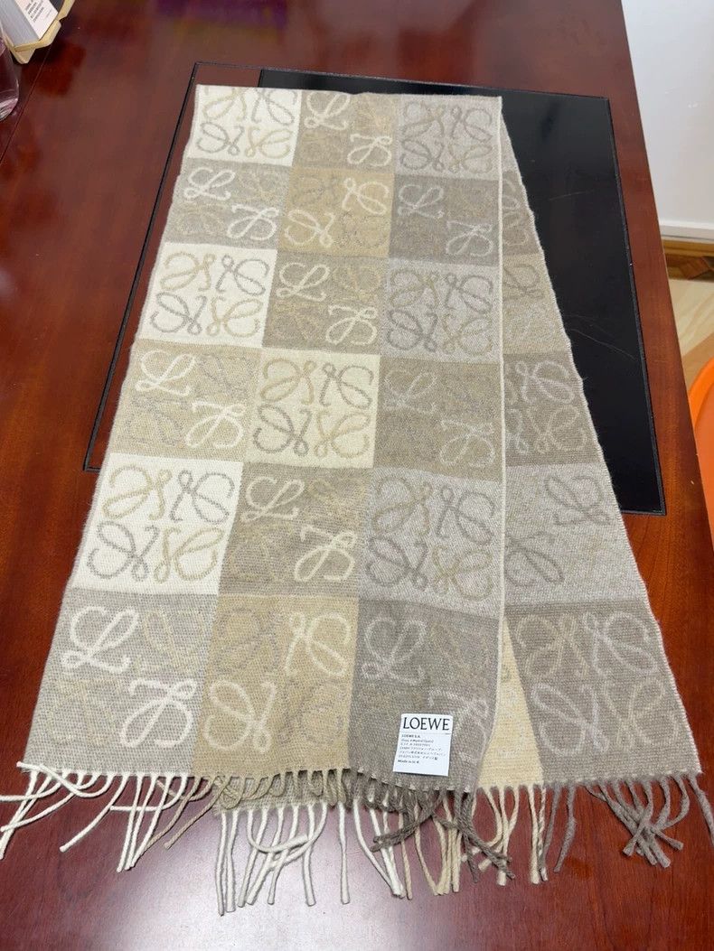 Loewe LOEWE Wool and velvet blended scarf Size ONE SIZE - 1 Thumbnail