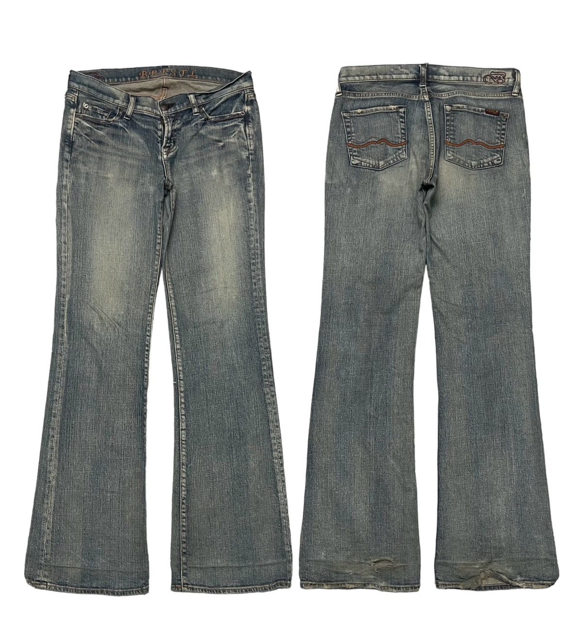 20471120 2000s BRAPPERS FLARE PANT WASHABLE JEANS DISTRESSED Size US 31 - 1 Thumbnail