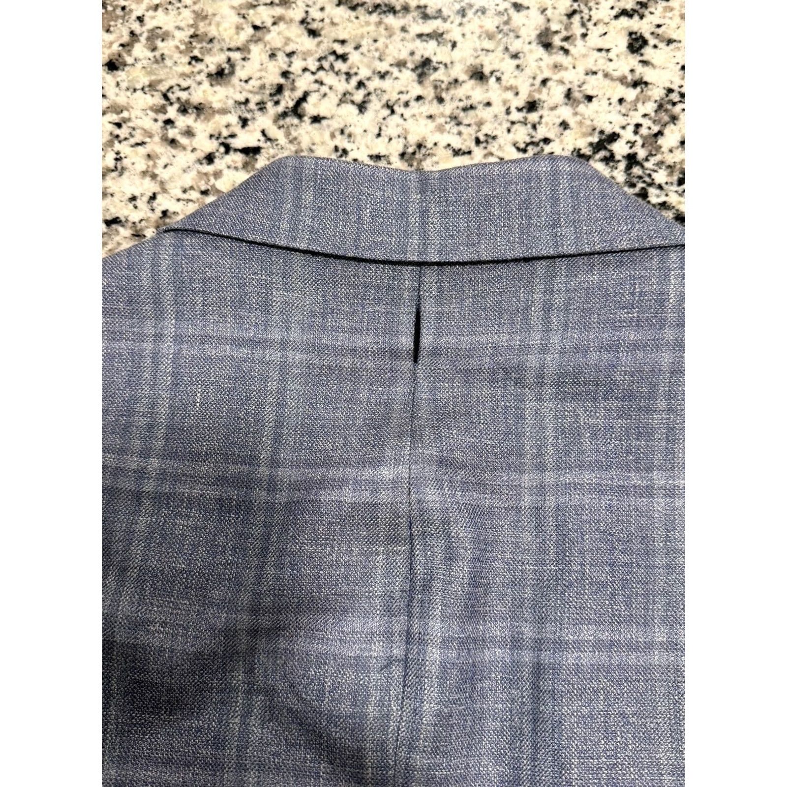 Jos. A. Bank NWT Jos A Bank Reserve Tailored Fit 46 R Linen Silk Blue Plaid Blazer Sport Coat Jacket Button-Front Notch Lapel Men Size 46R - 4 Thumbnail