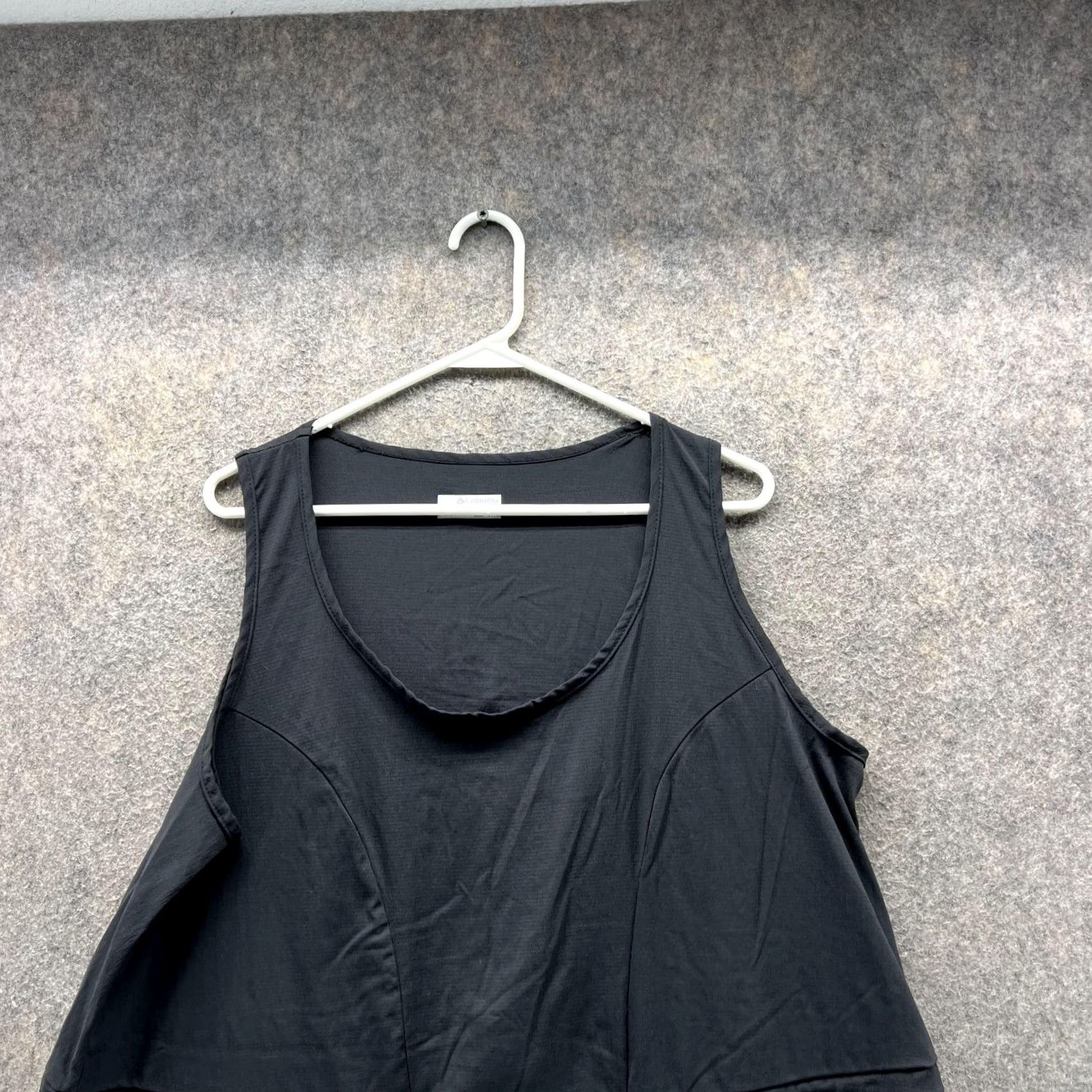 Vintage Columbia Shirt Dress Women 1X Black Sleeveless Round Neck Pullover Casual Polyester Knee Length - Plus Size Dress Size XL / US 12-14 / IT 48-50 - 6 Thumbnail