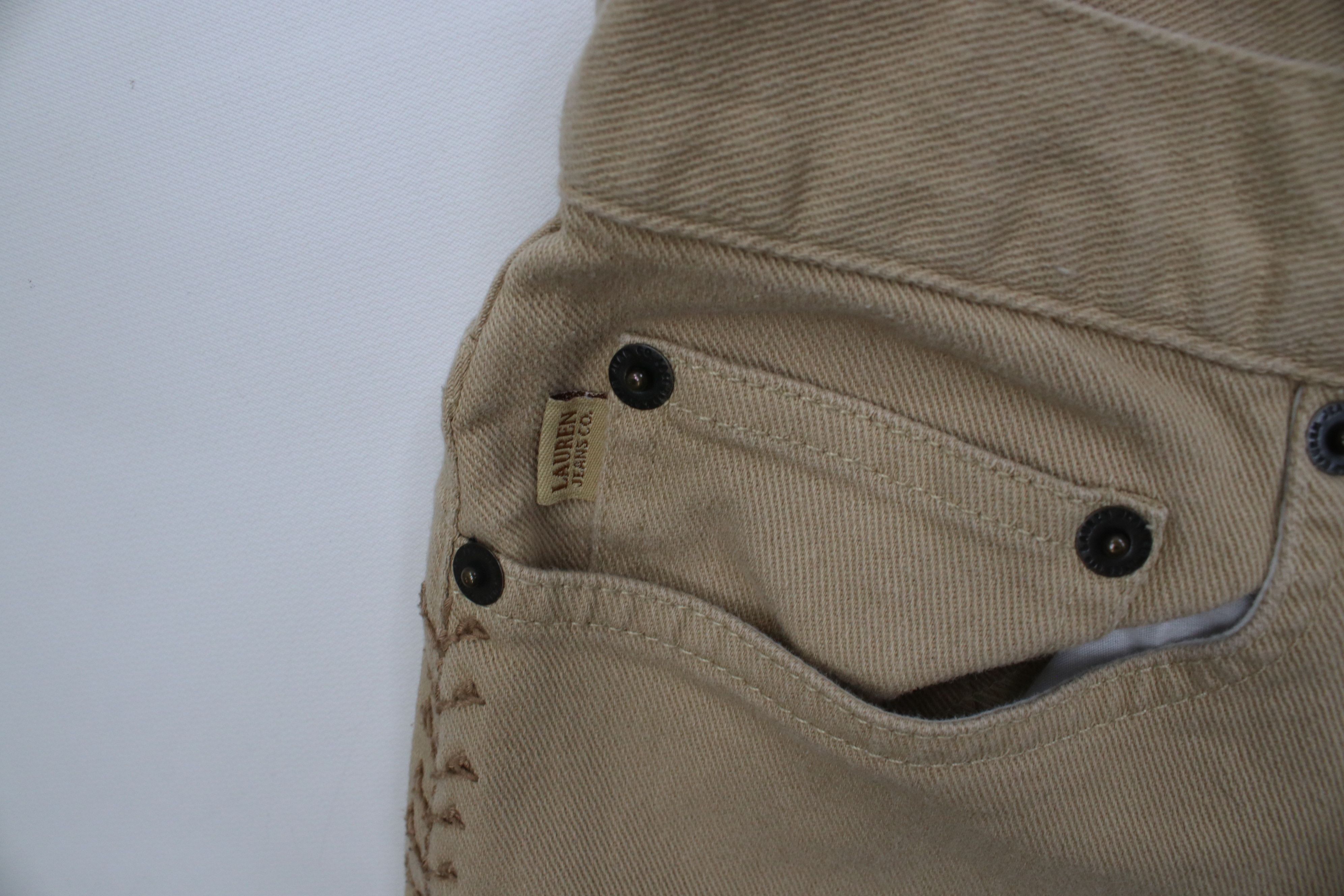 Polo Ralph Lauren Vintage 90s Ralph Lauren Embroidered Flared Wide Leg Jeans Size 30" / US 8 / IT 44 - 7 Thumbnail
