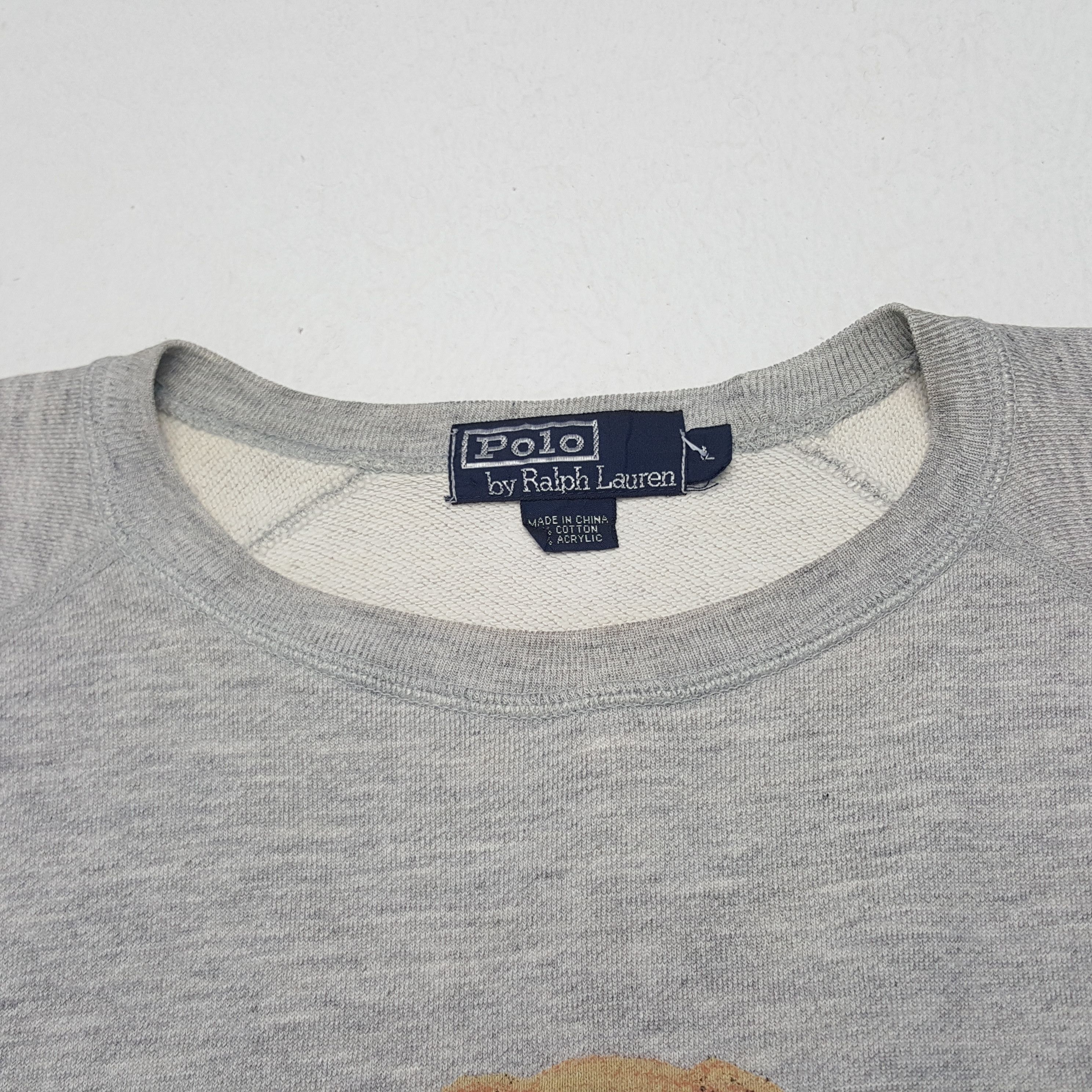 Polo Ralph Lauren × Vintage Vintage Polo Ralph Lauren Bear Sweatshirt Size US L / EU 52-54 / 3 - 4 Thumbnail