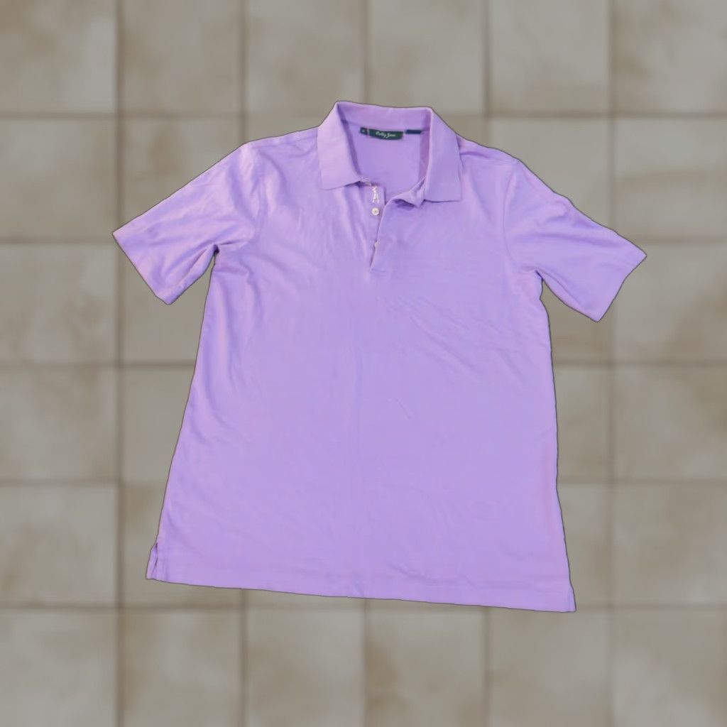 Vintage Bobby Jones Polo Shirt Mens Medium Purple Solid Knit Cotton Polyester Short Sleeve Collared Button Pockets Sports Golf Casual Size US M / EU 48-50 / 2 - 1 Thumbnail