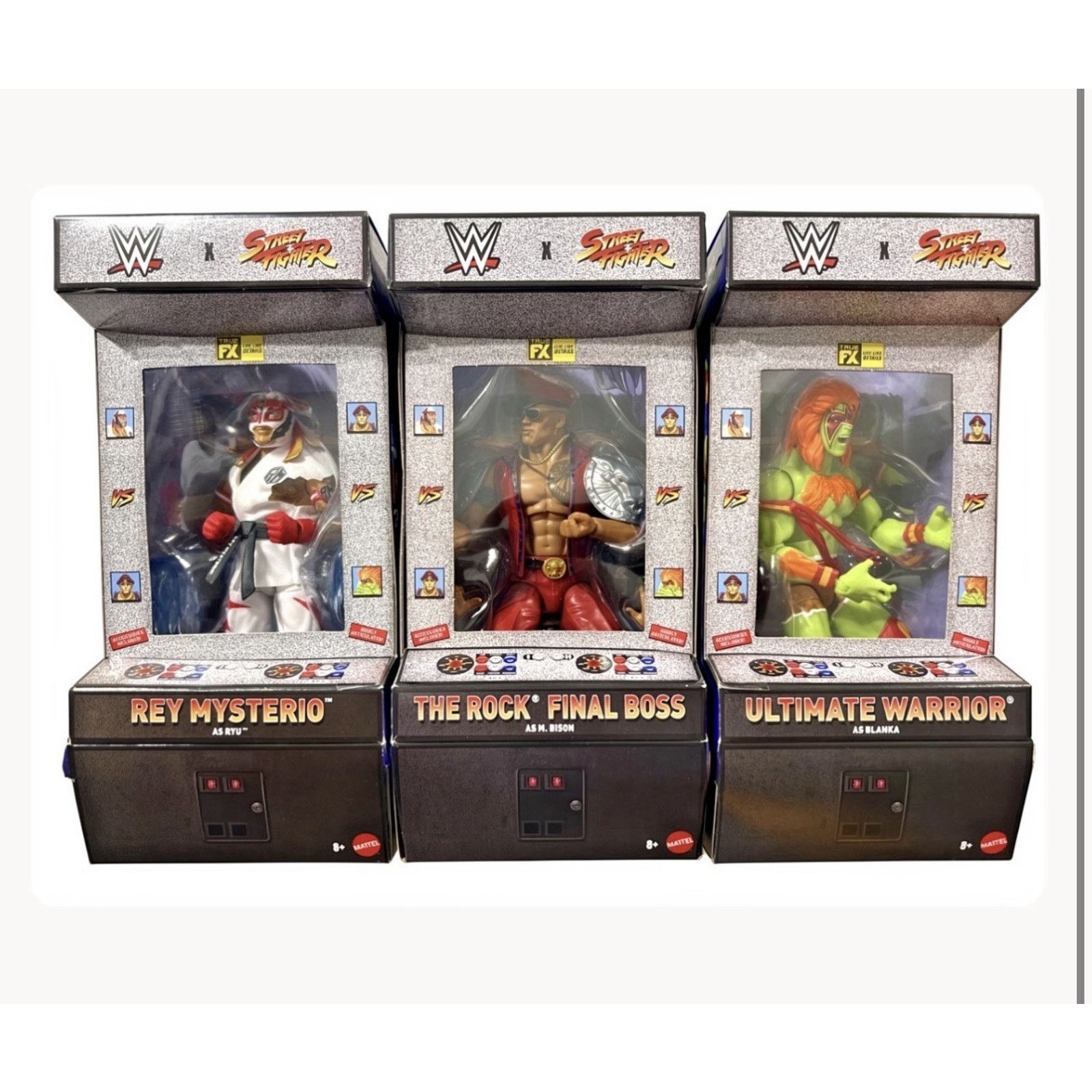 WWE 2026 WWE Elite X Street Fighter Figures Complete Set Wave 1 Size 28 - 2 Thumbnail