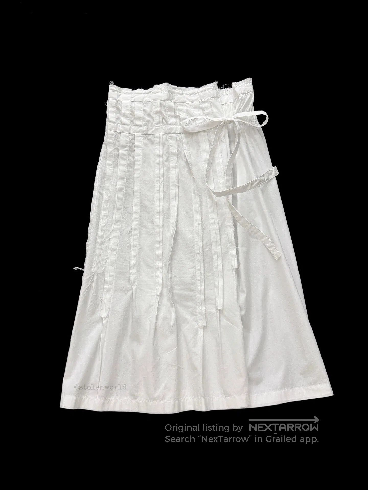 Comme des Garcons White Pleated Wrap Skirt by Comme des Garçons. Size 26" / US 2 / IT 38 - 3 Thumbnail