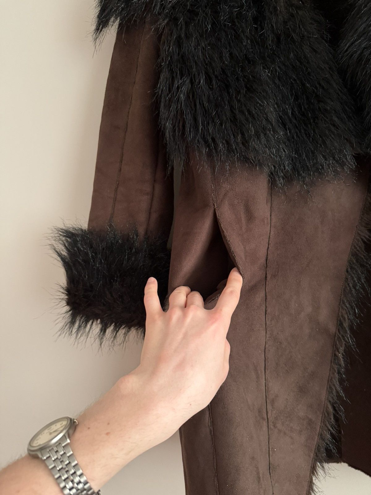 Vintage Vintage 00’s Penny Lane Faux Fur Trim Jacket Fur Trim Jacket Size M / US 6-8 / IT 42-44 - 4 Thumbnail