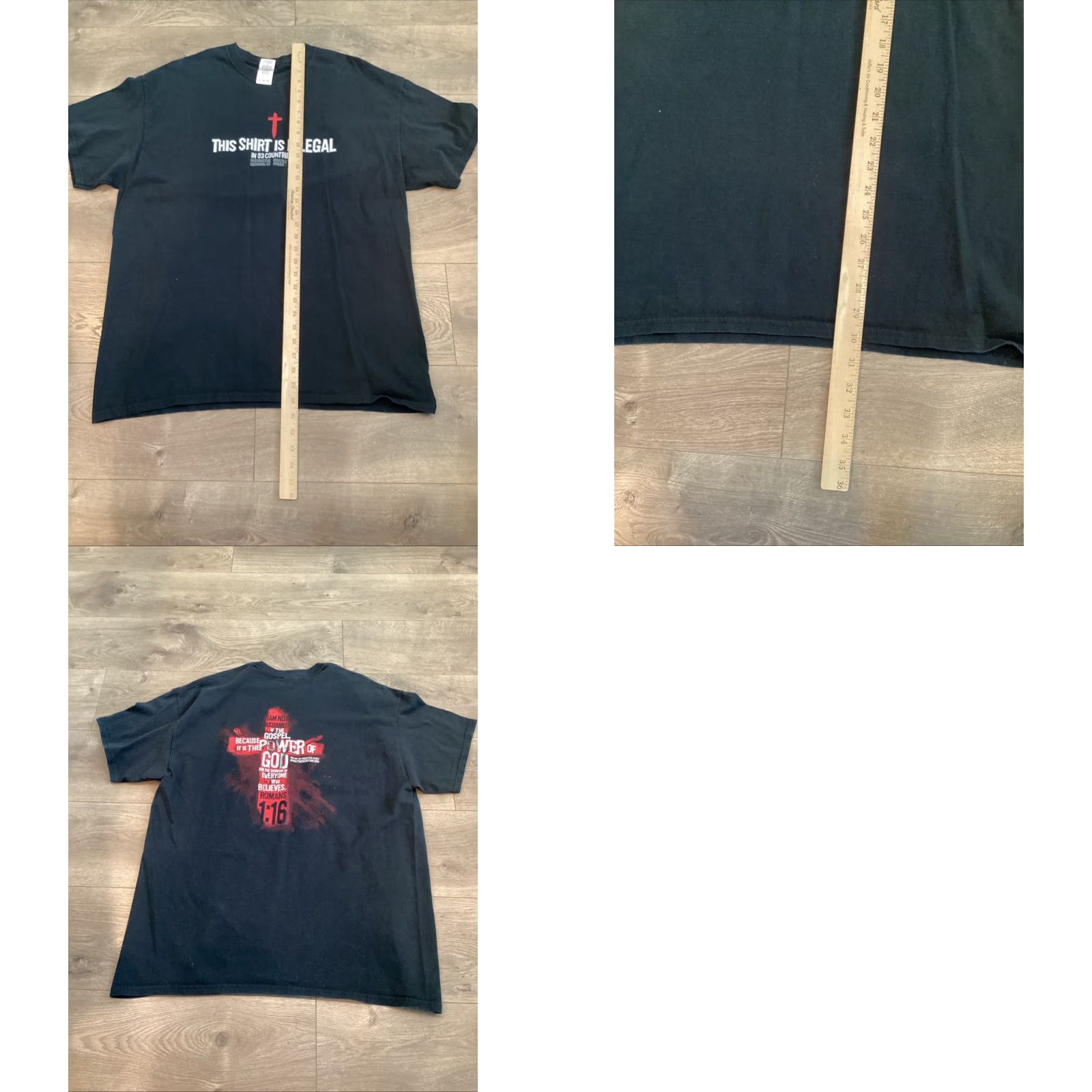 Gildan VINTAGE Y2K I Am Not Ashamed The Gospel Power Of God Jesus Black Shirt XL Men T-Shirt 2000s Gospel Tee Mens Black 2000s Jesus Shirt Size US XL / EU 56 / 4 - 8 Thumbnail