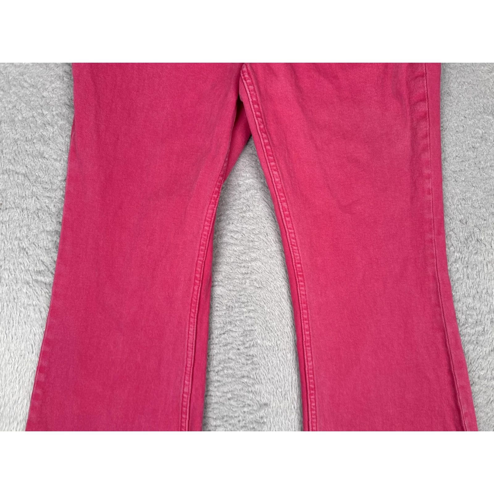 Vintage Idyllwind Jeans Womens 10W Plus Pink High Rise Bootcut Fringe Hem Stretch Denim Jeans Size 32" / US 10 / IT 46 - 3 Thumbnail