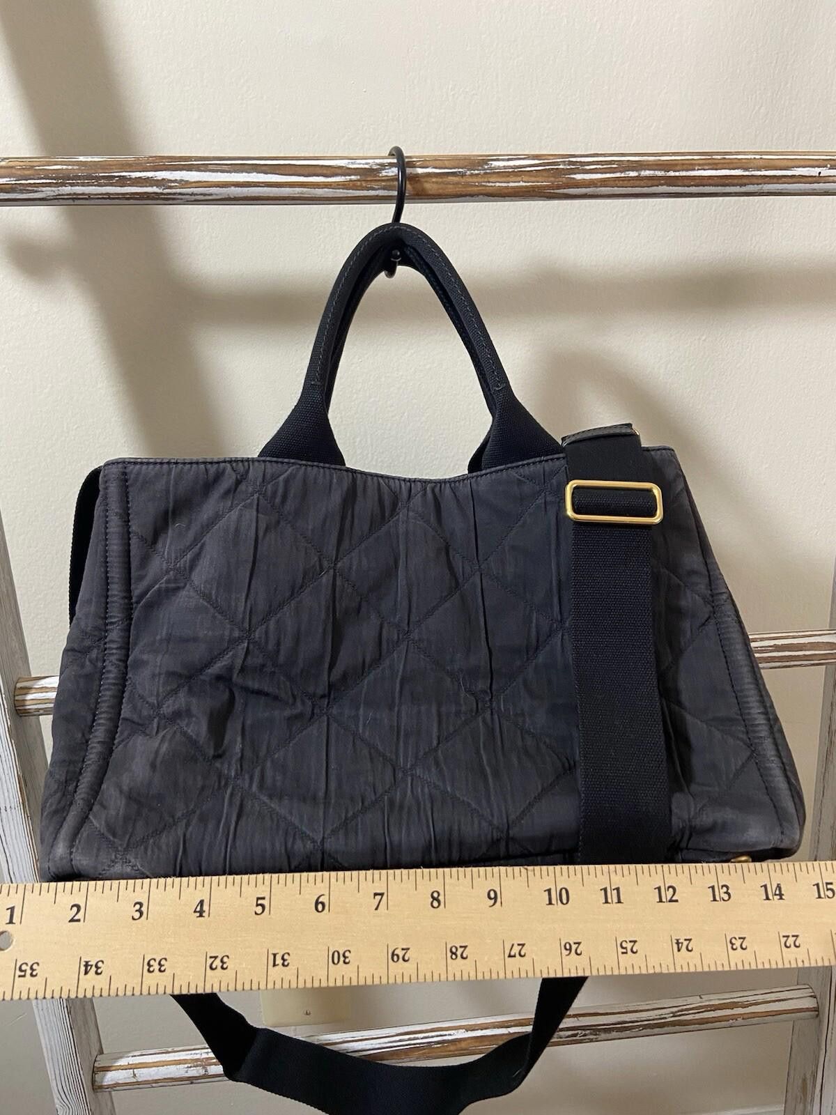 Prada Prada Canapa faded navy quilted 2way tote handbag with strap Size ONE SIZE - 2 Thumbnail