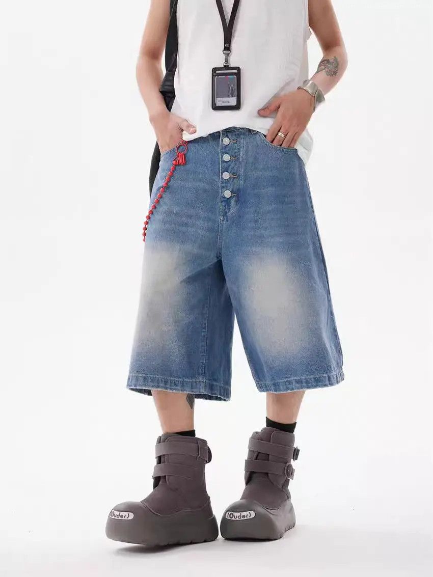 Designer × Japanese Brand Classic Hip Hop Vintage Blue Denim Shorts Size US 30 / EU 46 - 1 Thumbnail