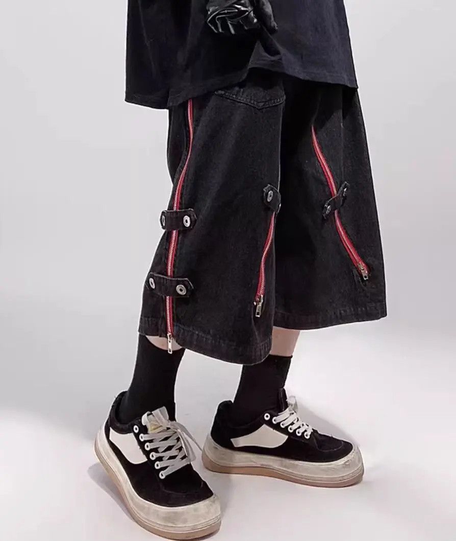 Japanese Brand × Jean Vintage Zip Loose Hip Hop Shorts Size US 30 / EU 46 - 1 Thumbnail