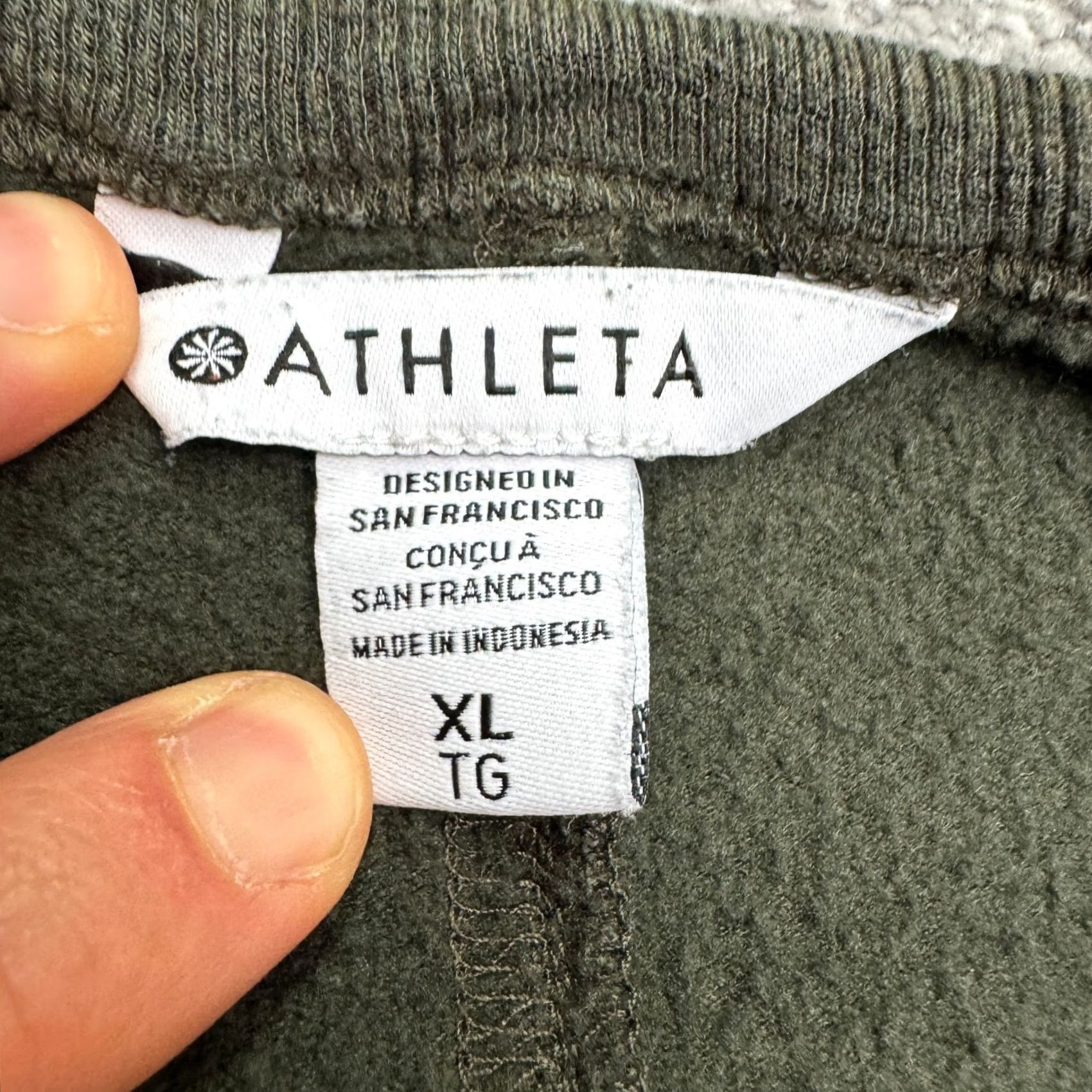 Athleta Athleta Coaster Luxe Recover Pullover Sweatshirt Womens XL Olive Green Fleece Size XL / US 12-14 / IT 48-50 - 7 Thumbnail