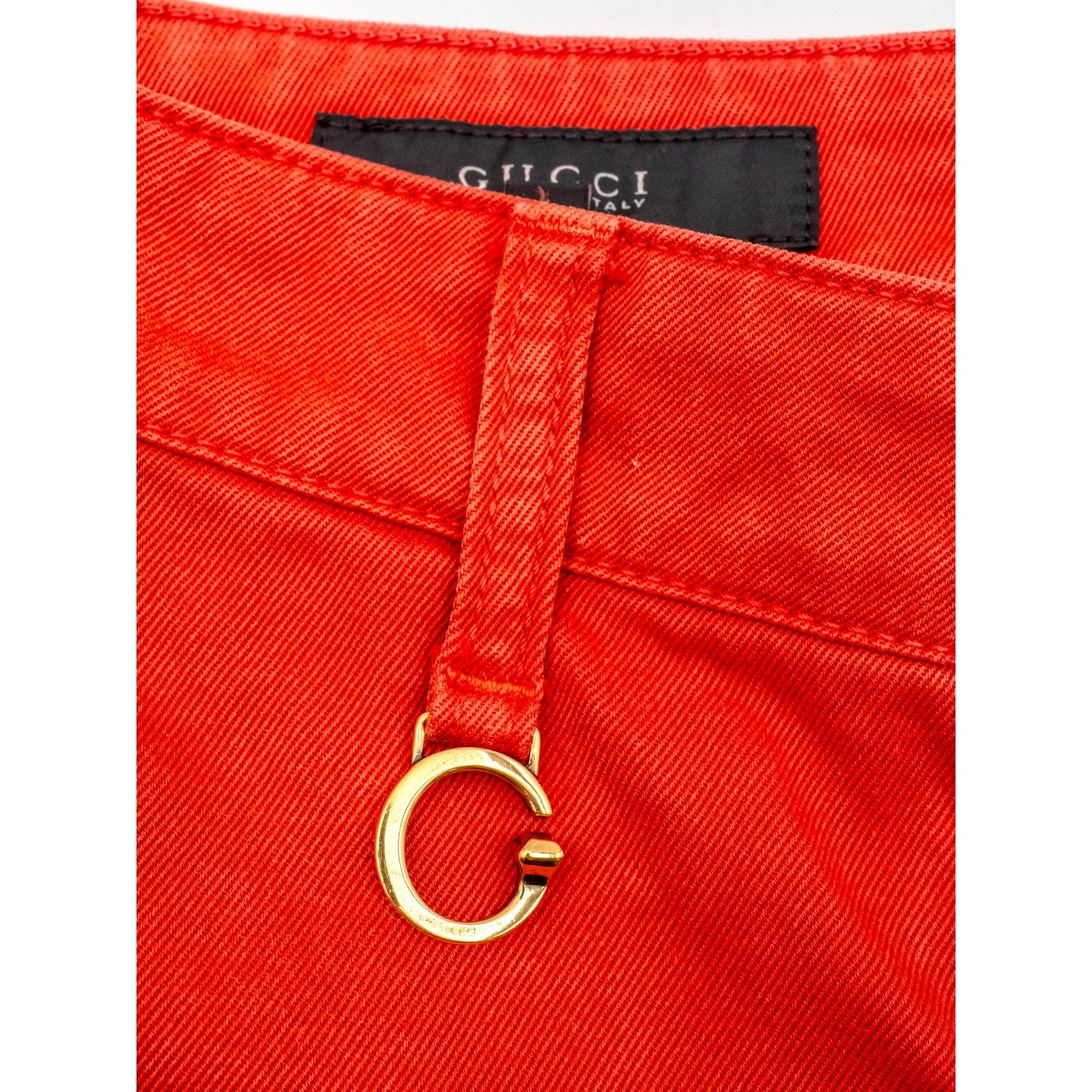 Gucci Cotton Denim Hot Pants with Side Lacing Gold Tone Hardware Size 25" / US 0 / IT 36 - 7 Thumbnail