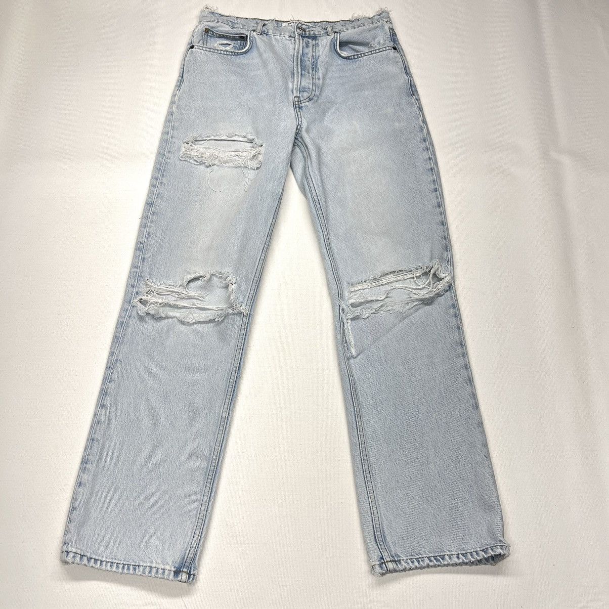 Reformation Reformation Jeans Blue Cynthia High Rise Relaxed Denim Rip Size 29" - 1 Thumbnail