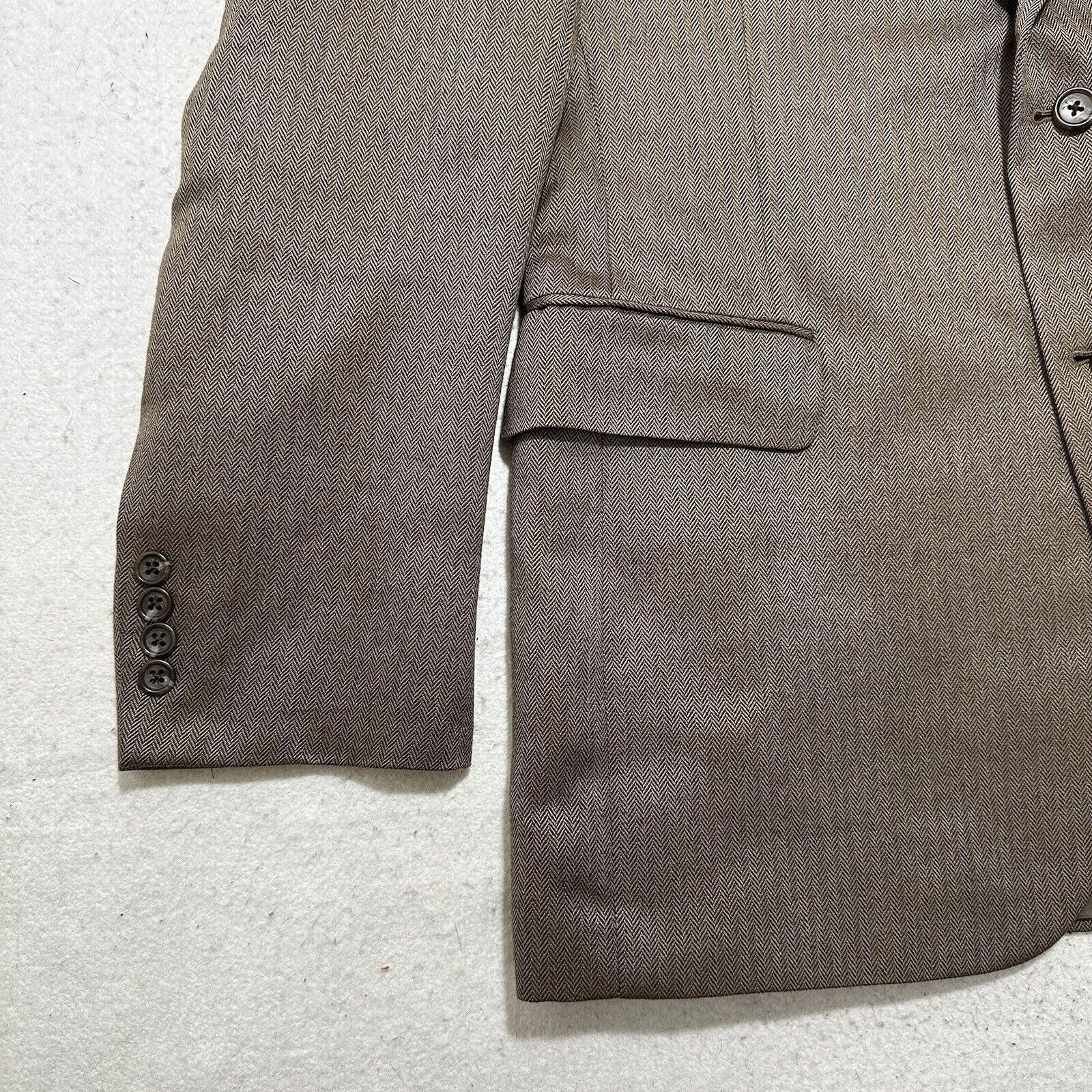 Jos. A. Bank Jos. A. Bank 42R Silk + Camel Hair Herringbone Suit Jacket Size 42R - 5 Thumbnail