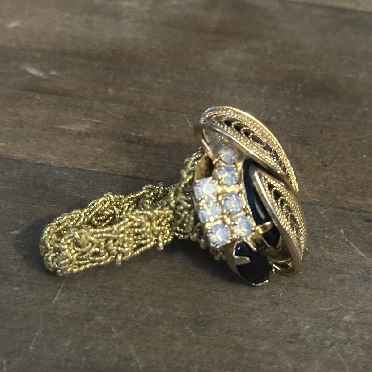 Vintage Vintage art deco macrame band ring Size ONE SIZE - 7 Thumbnail