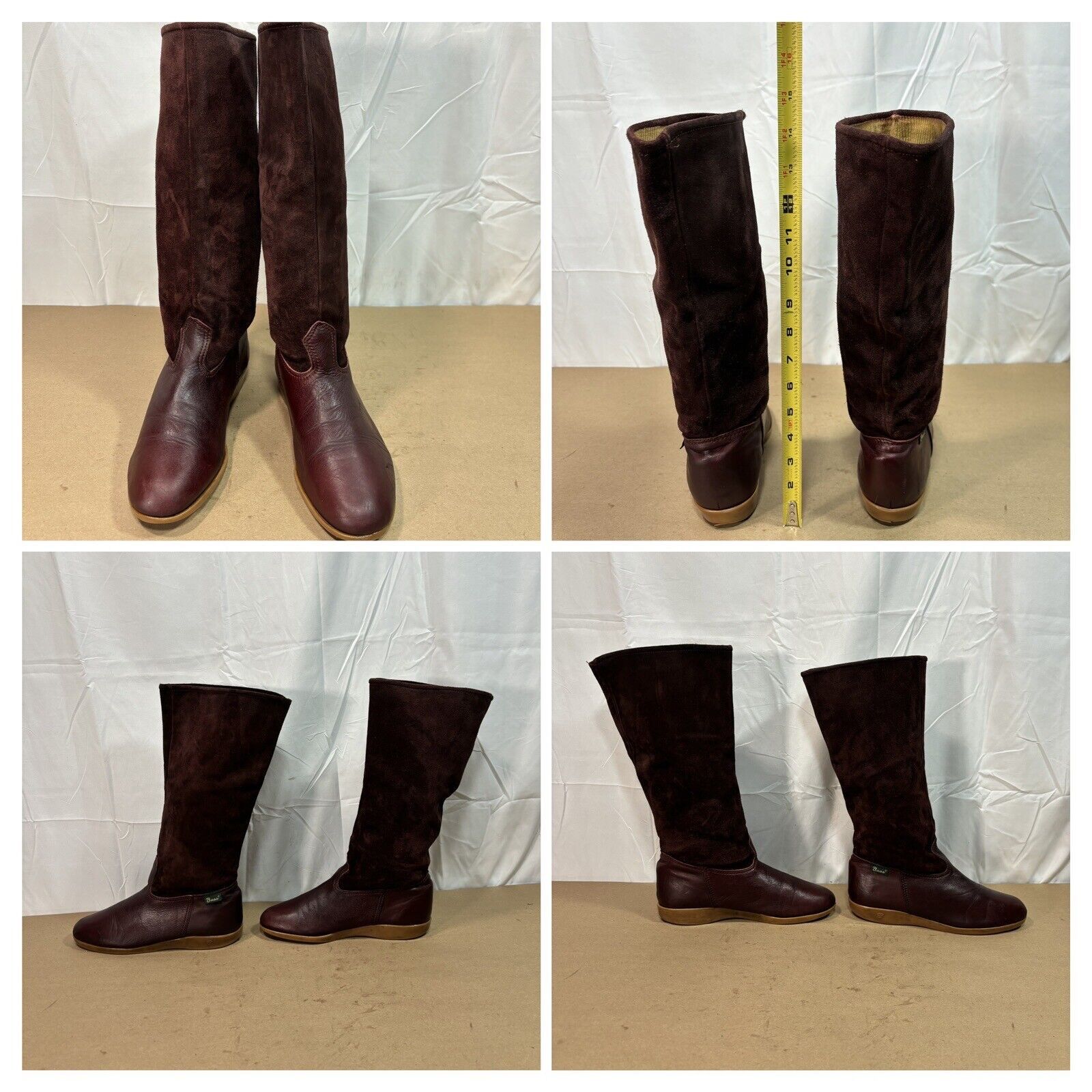Bass Bass Burgundy Leather & Suede Boots Wmns Sz 5 Size US 5 / IT 35 - 3 Thumbnail