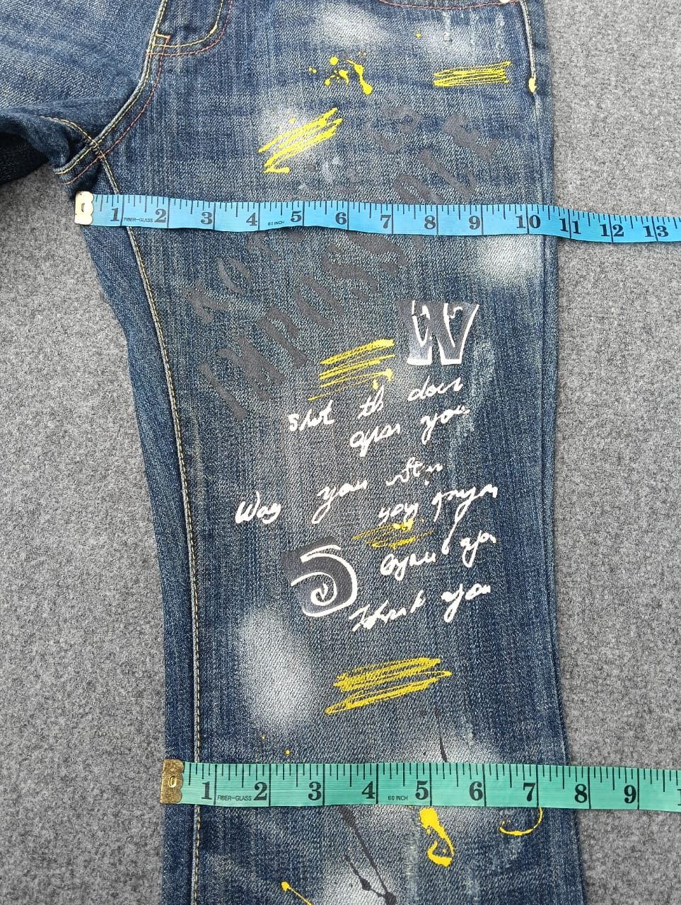 semanticdesign 🔥 Flare Semantic Design jeans with painted Graffiti.🔥 Size US 30 / EU 46 - 9 Thumbnail