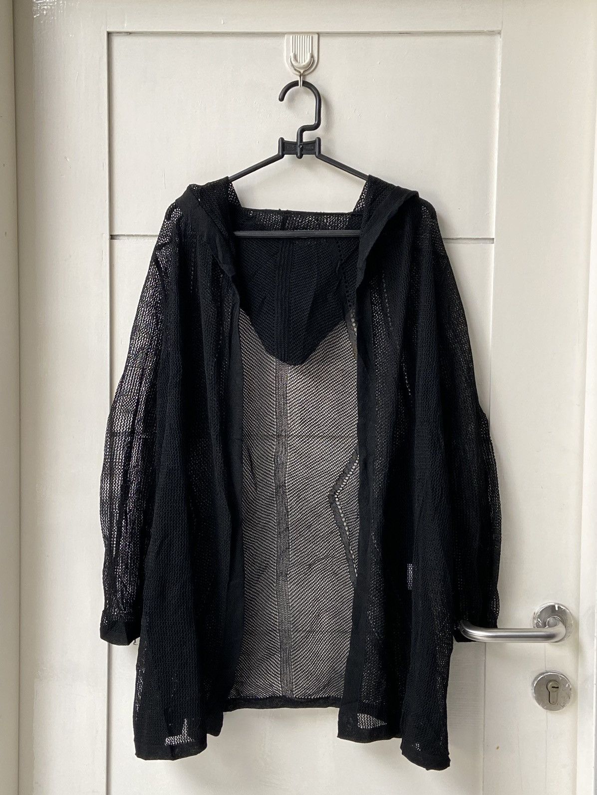 Designer LINEA FORMICA Black Mesh Cardigan Size US M / EU 48-50 / 2 - 7 Thumbnail