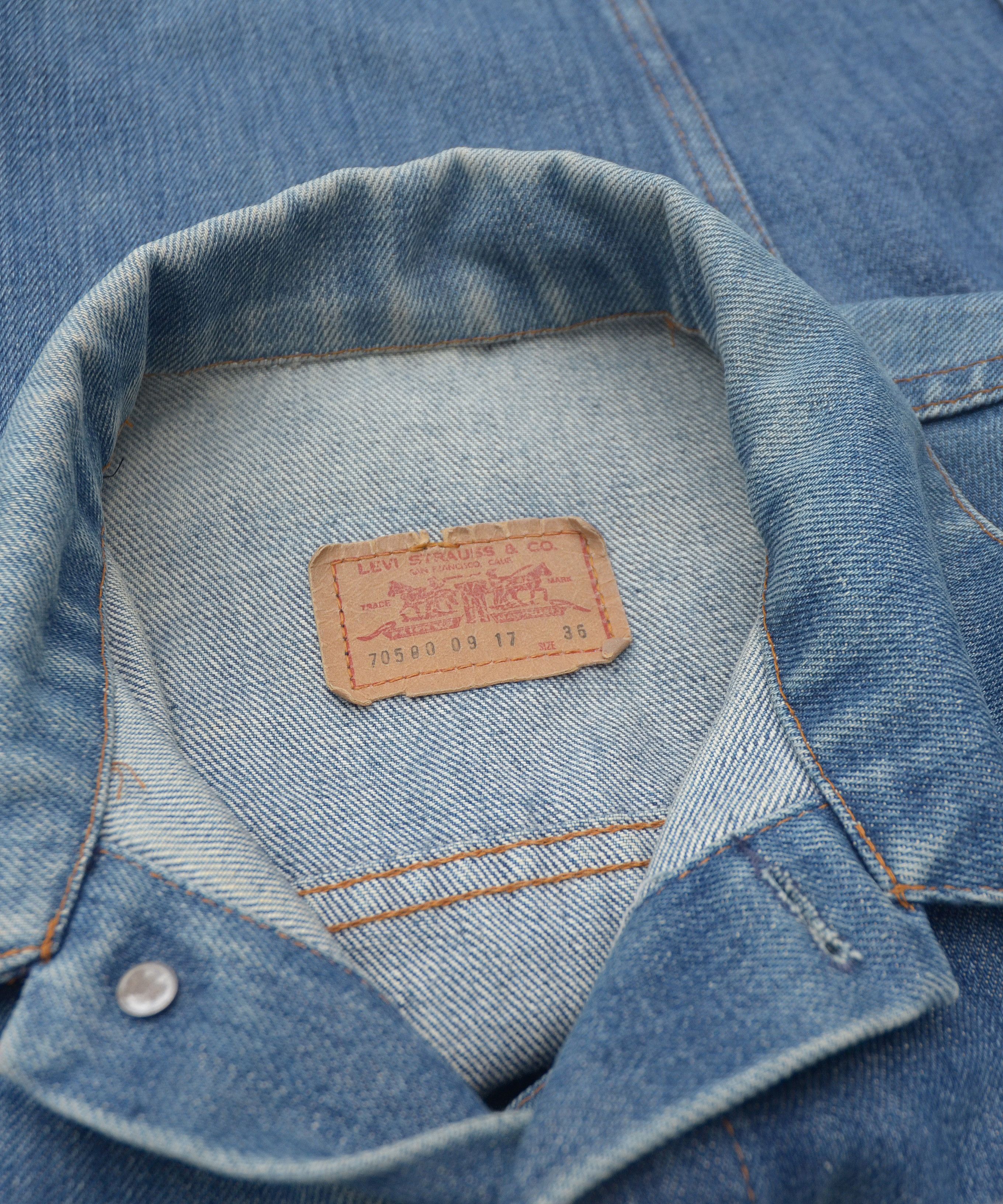 Levi's × Levi's Vintage Clothing × Vintage Vintage 70’s Levi’s Denim Jacket Washed Made in France Size S / US 4 / IT 40 - 8 Thumbnail