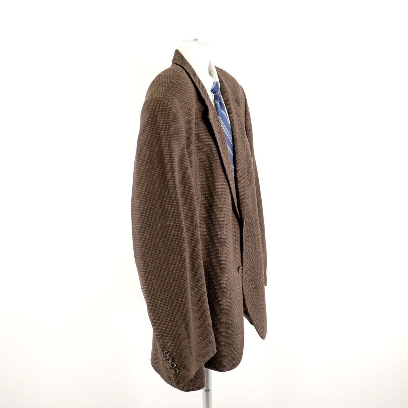 Pronto Uomo Pronto Uomo Tweed Lambswool Brown Blue Tan Check 2 Button Sp Size 50R - 8 Thumbnail