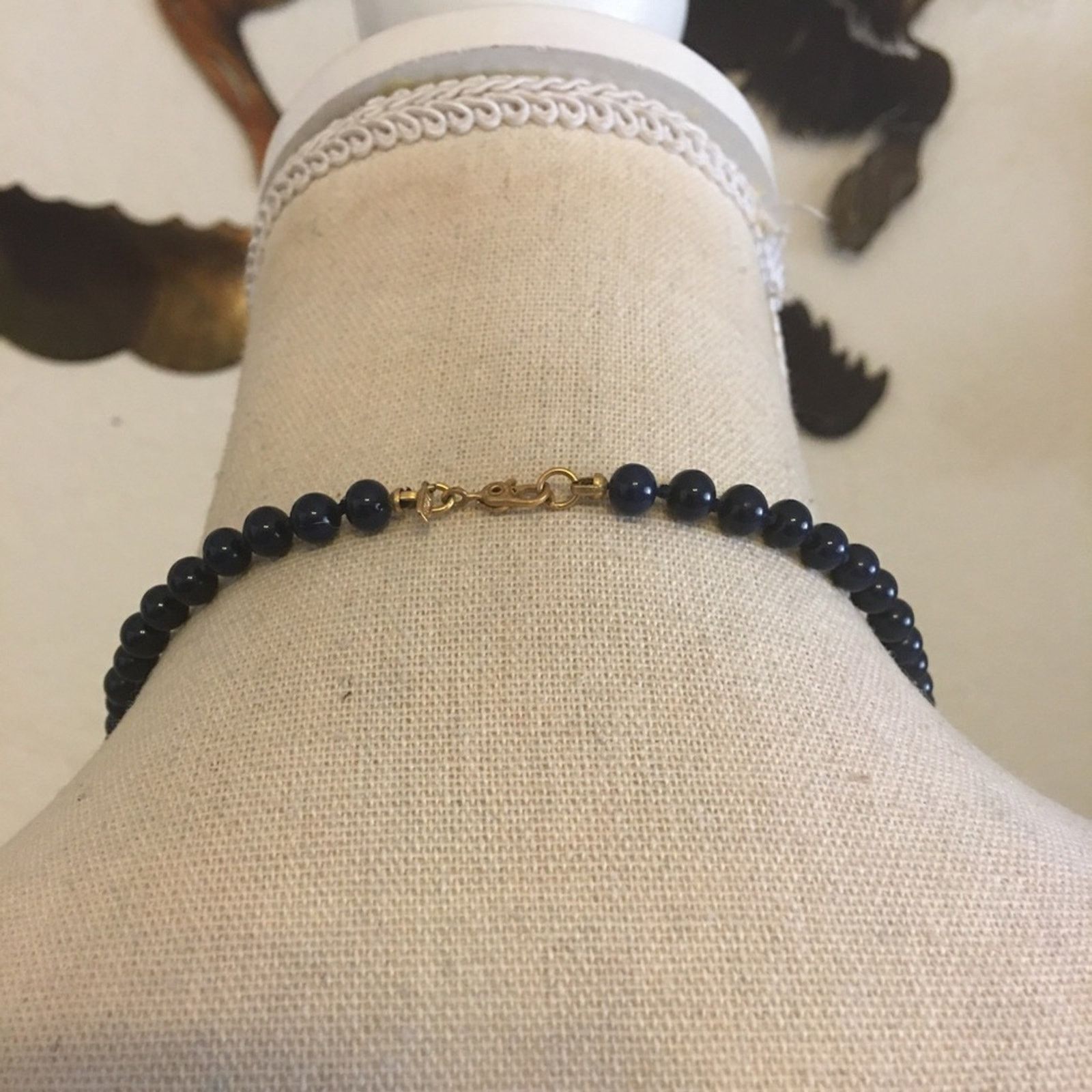 Monet Vintage Monet navy glass pearl bead necklace Size ONE SIZE - 5 Thumbnail