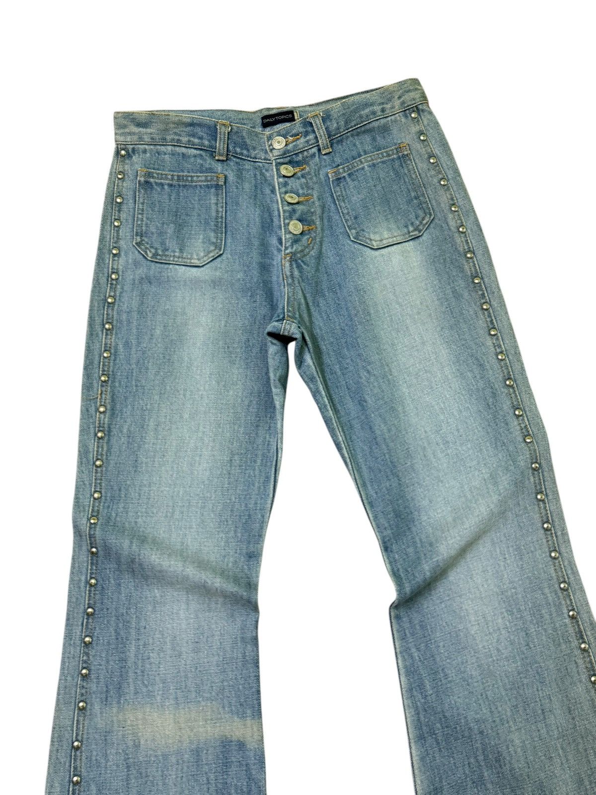 Japanese Brand Flare Vintage Daily Topics Studded Bell Bottom Denim Size US 28 / EU 44 - 4 Thumbnail