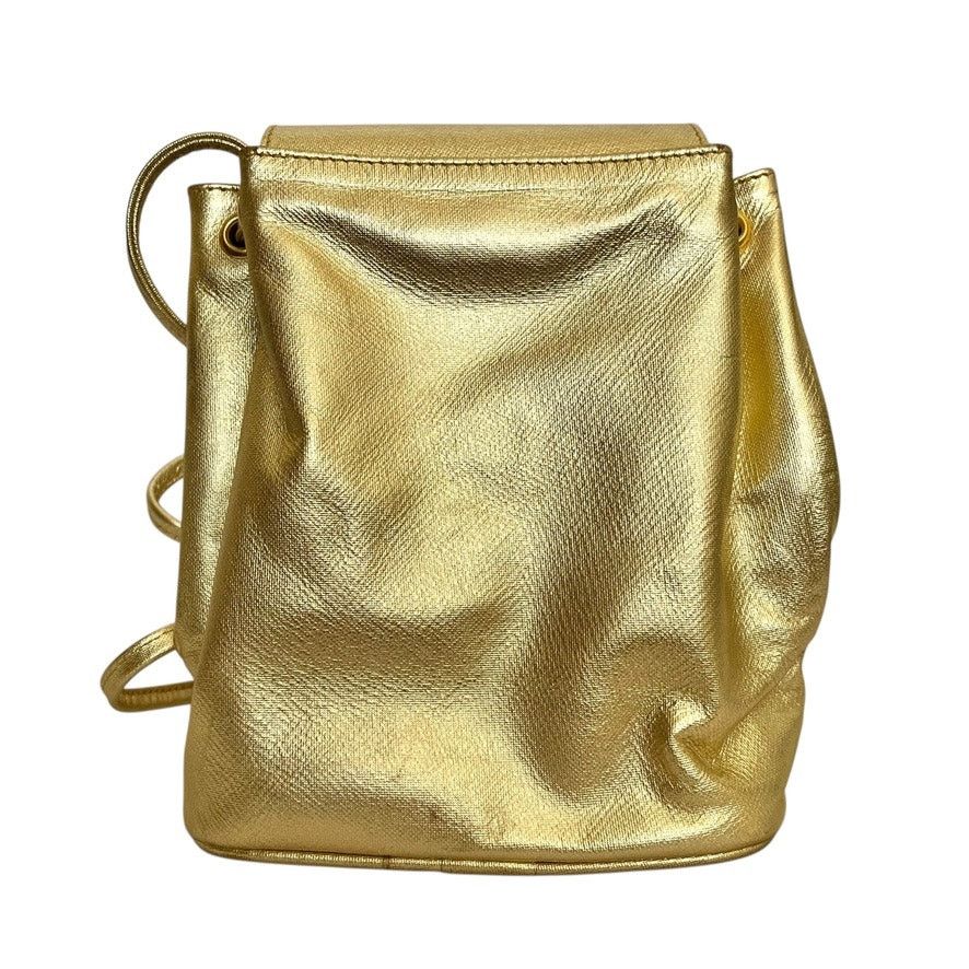 Paloma Picasso × Vintage Paloma Picasso Gold Italian Leather Drawstring Bucket Bag Size ONE SIZE - 3 Thumbnail