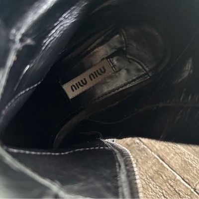 Miu Miu Miu Miu Prada Black Ankle Booties with Rugged Sole Motorcycl Size US 6.5 / IT 36.5 - 4 Thumbnail