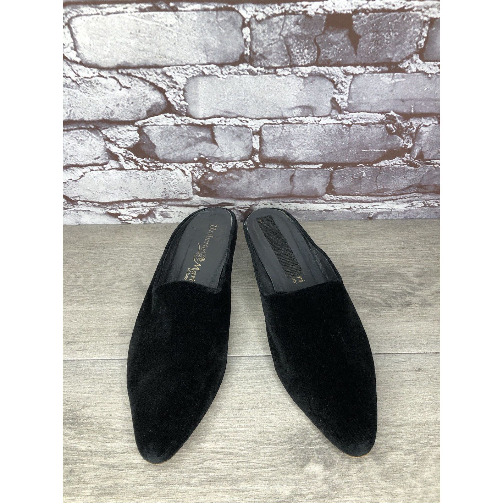 Umbro Umberto Mari Black Suede Leather Slip On Heel Mules Shoes Wo Size US 10 / IT 40 - 9 Thumbnail