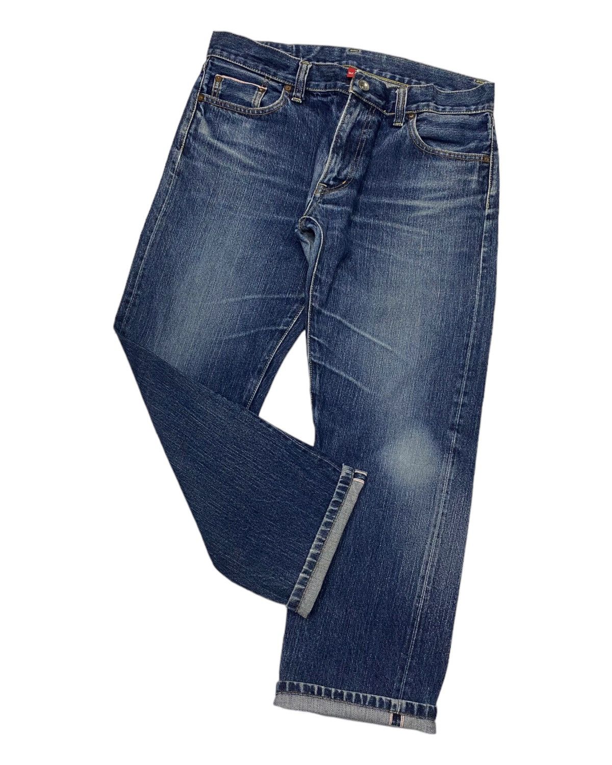 Uniqlo 🔥UNIQLO JAPAN BAGGY SELVEDGE REDLINE DISTRESSED DENIM JEANS Size US 34 / EU 50 - 3 Thumbnail