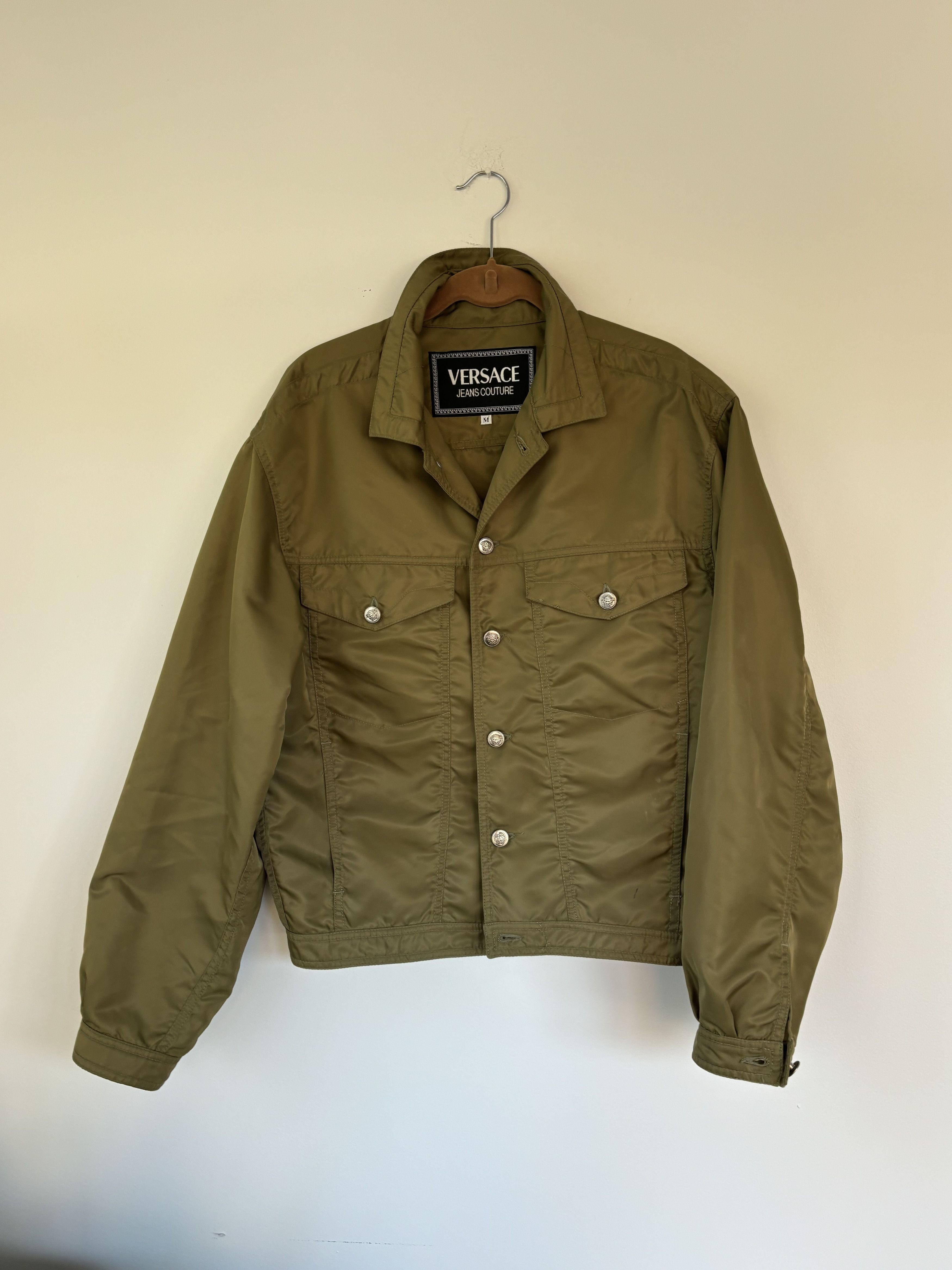 Versace × Versace Jeans Couture × Vintage 1990s Versace Jeans Couture Nylon Tucker Jacket Vintage Boxy Size US M / EU 48-50 / 2 - 12 Thumbnail