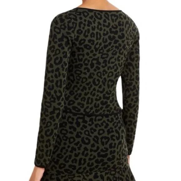 AQUA AQUA Leopard animal print Jacquard Women Long Sleeve Top Size L / US 10 / IT 46 - 3 Thumbnail