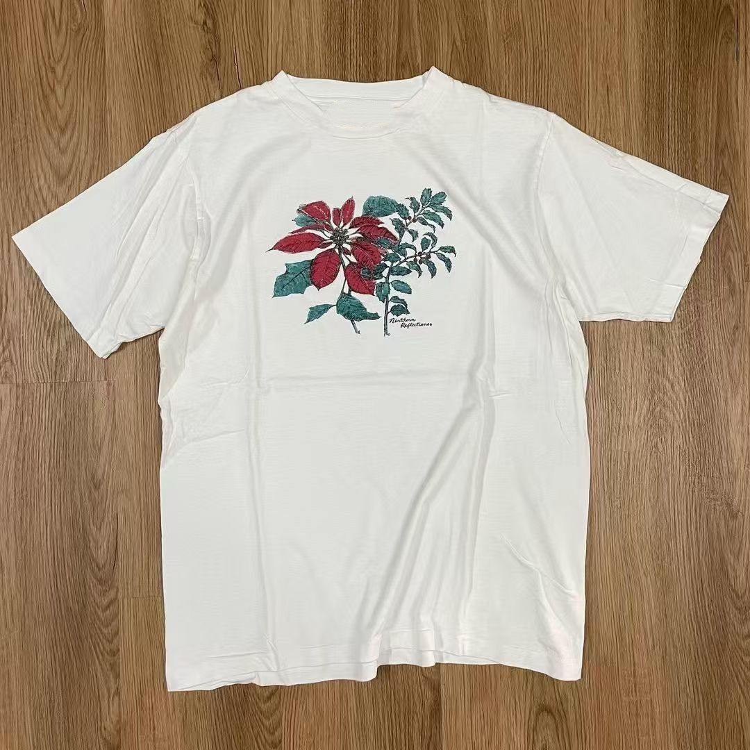 Vintage White Washed Vintage Floral Print T-Shirt Size US M / EU 48-50 / 2 - 1 Thumbnail