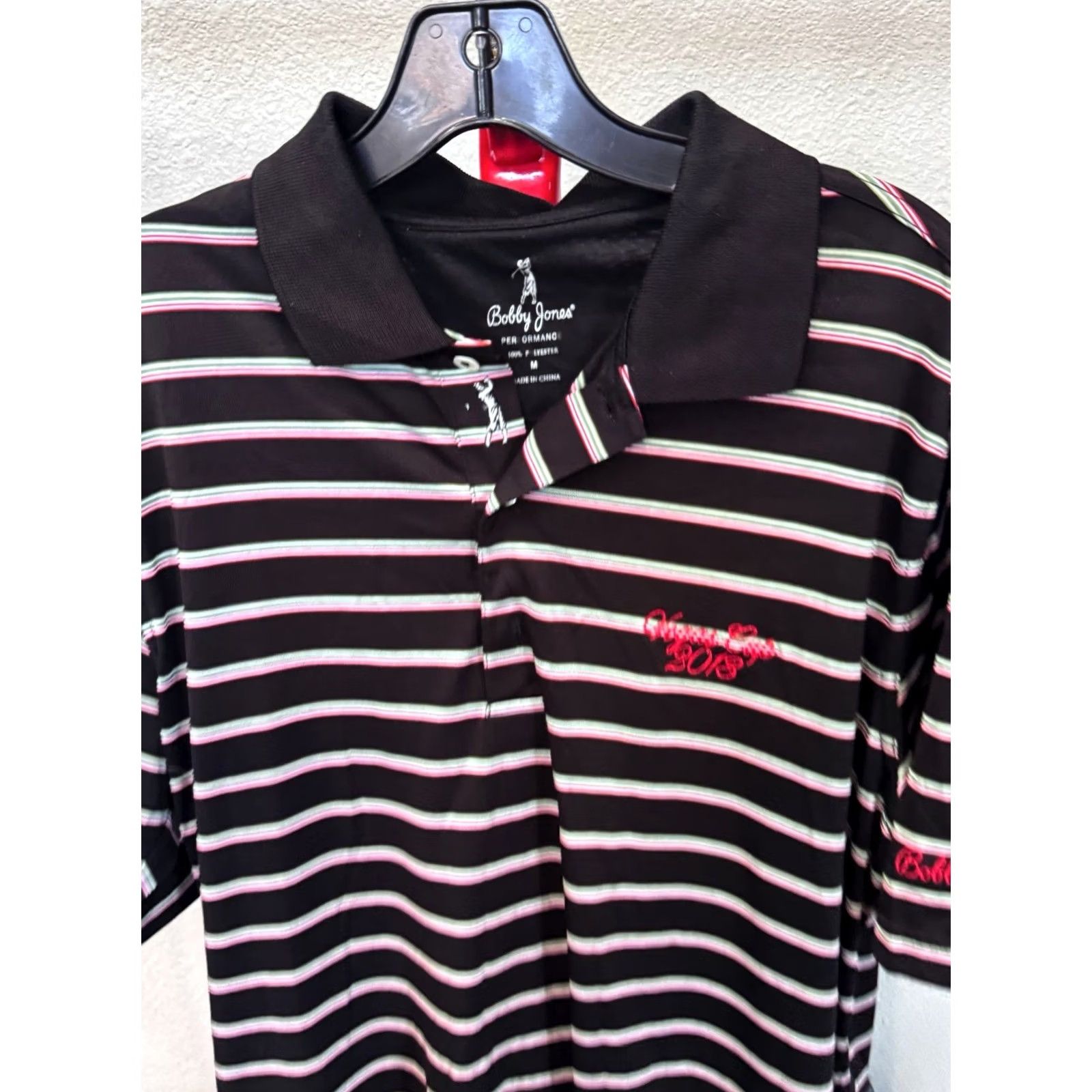 Vintage Bobby Jones Vegas Cup Stripe Golf Shirt Medium M Mens Size US M / EU 48-50 / 2 - 2 Thumbnail