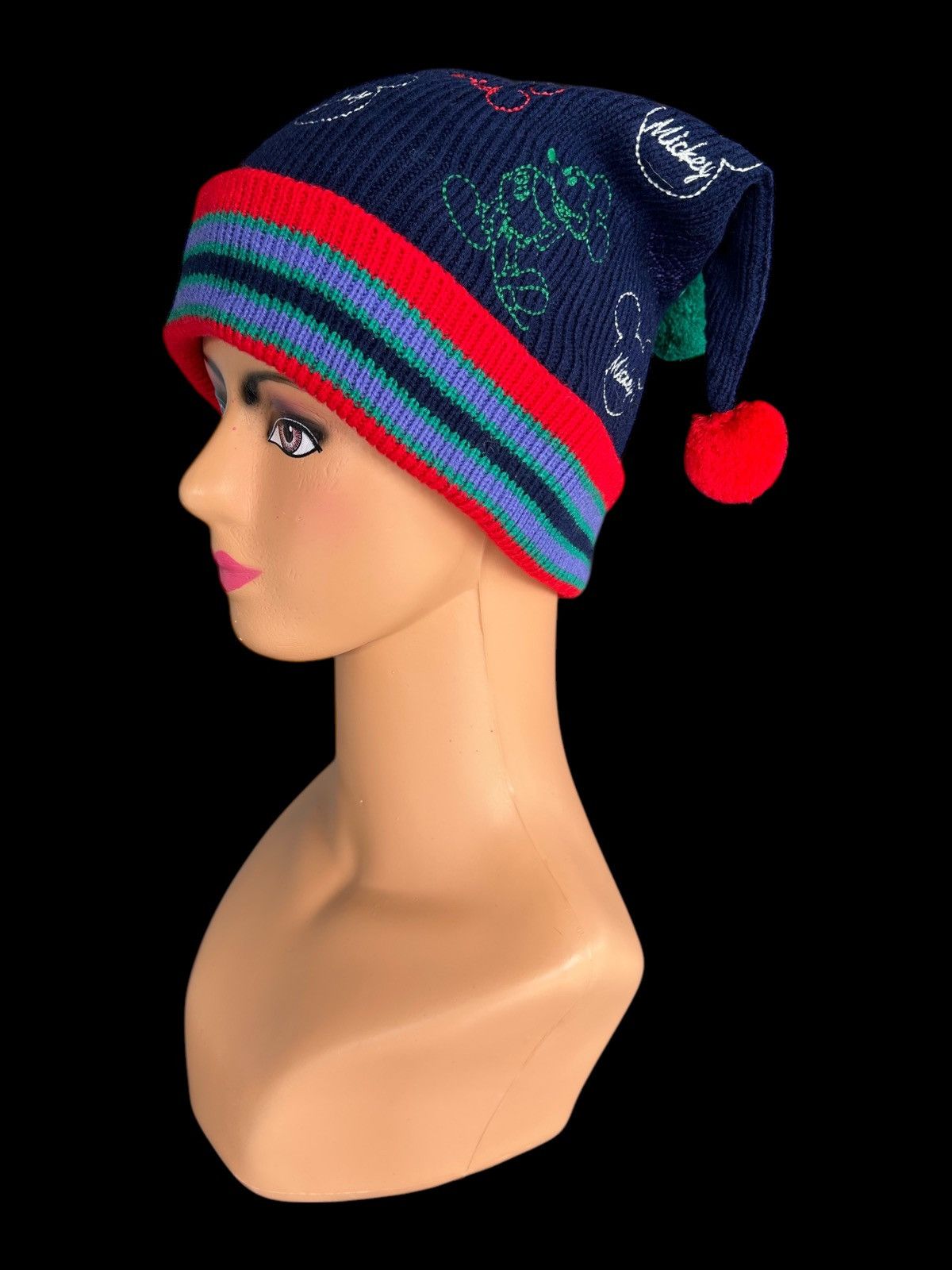 Japanese Brand × Kapital × Vintage Vintage Mickey Horn Devil Knitt Beanie Hats Size ONE SIZE - 2 Thumbnail