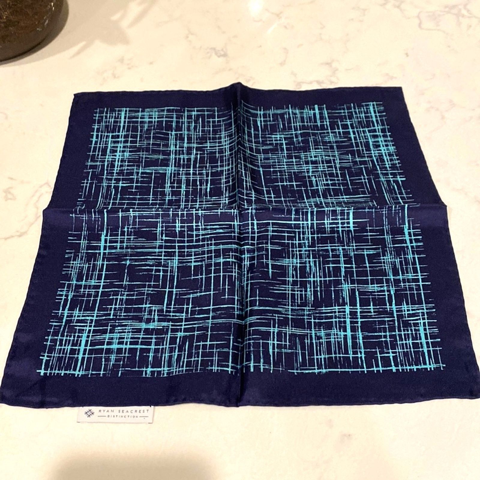 Ryan Knew Ryan Seacrest Distinction teal blue pocket square formal Size ONE SIZE - 1 Thumbnail