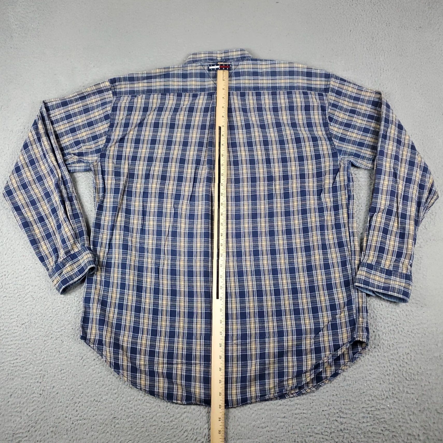 Tommy Hilfiger Tommy Hilfiger Shirt Mens XL Blue Plaid Button-Up Long Sleeve Cotton Mens Size US XL / EU 56 / 4 - 5 Thumbnail