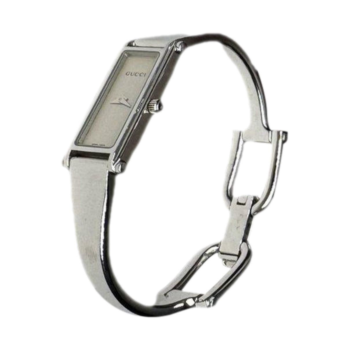 腕時計　GUCCI Gucci × Vintage Gucci Logo Sterling Silver Hinged Bangle REF