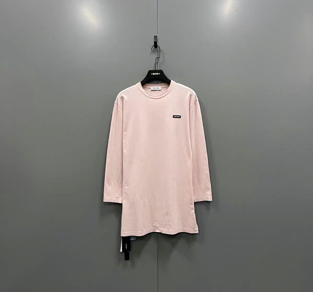 Miu Miu Miu Miu Pink Mini Logo Long-Sleeve Dress J41 Size M / US 6-8 / IT 42-44 - 1 Thumbnail
