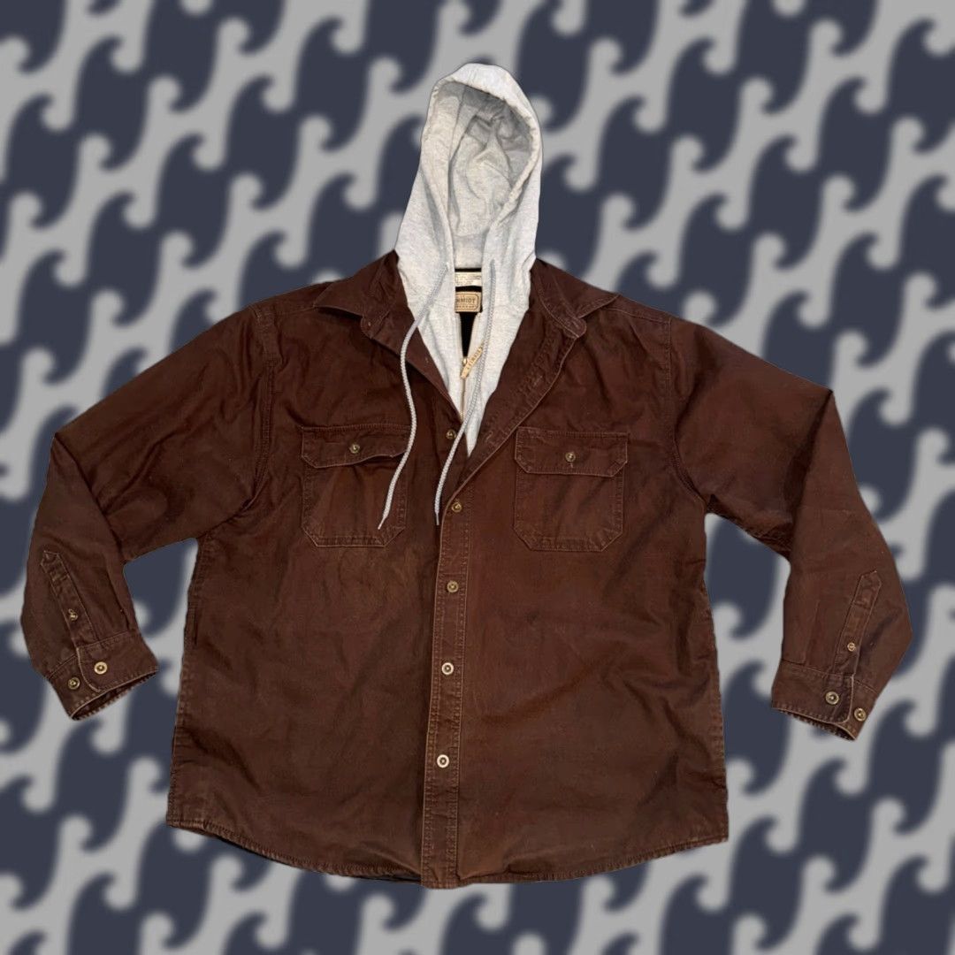 Vintage VINTAGE C E Schmidt Coat Men’s XL Brown Canvas Jacket Full Zip Hoodie Outdoor Workwear Size US XL / EU 56 / 4 - 1 Thumbnail