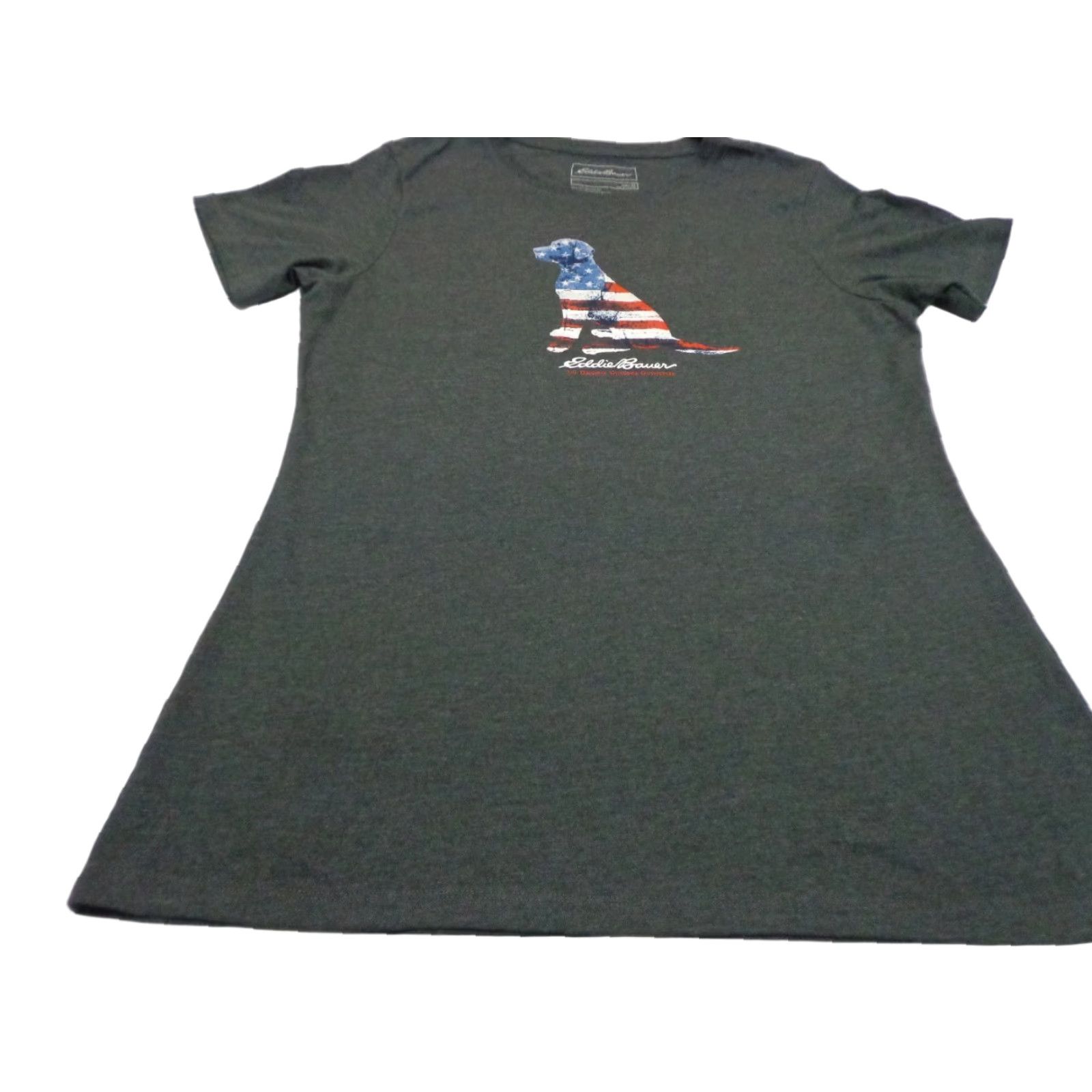 Eddie Bauer Eddie Bauer T-Shirt Women XL Gray Crew Neck Short Sleeve Patriotic Labrador Dog American Flag Size XL / US 12-14 / IT 48-50 - 1 Thumbnail