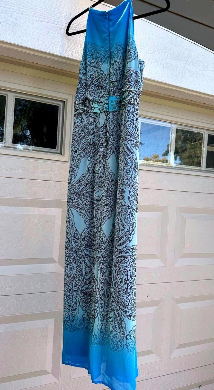 Designer Emma & Michele Blue & White Paisley Maxi Dress Size 16 Size XXL / US 16-18 / IT 52-54 - 3 Thumbnail
